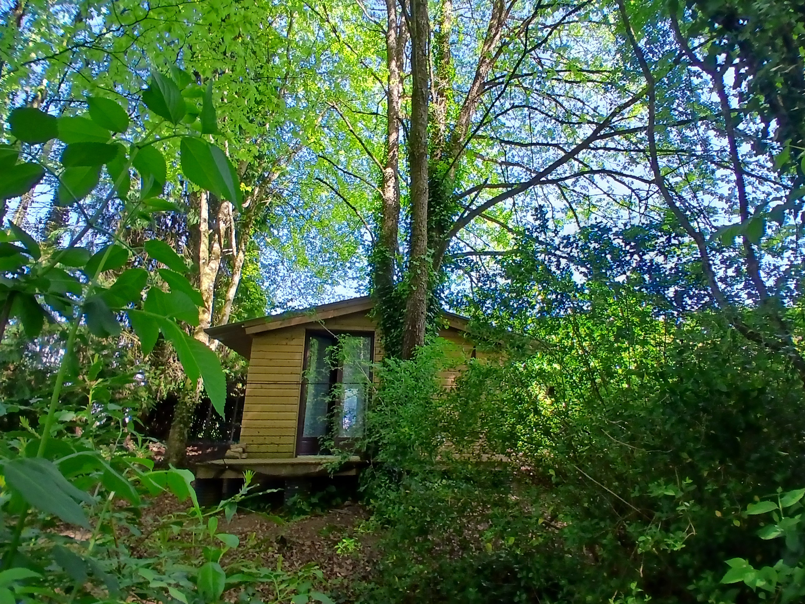 Le Temple Ysambre & Spa — Cabane avec jacuzzi en Bretagne à Vannes — vue intérieure