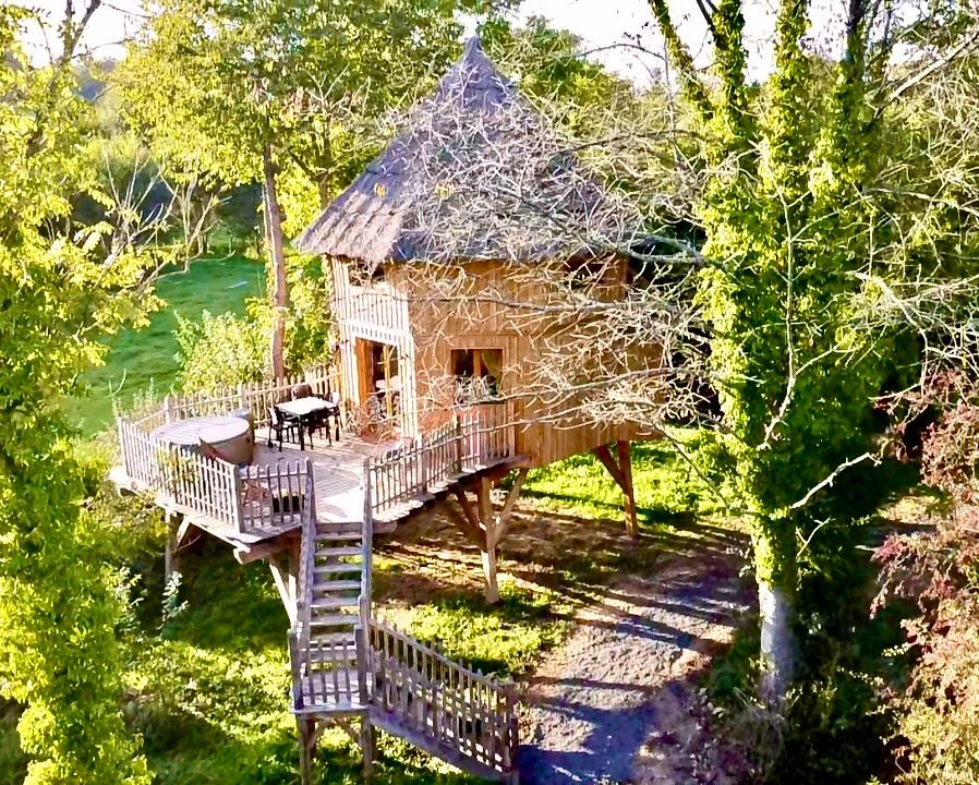 L'Observatoire & Spa : une cabane sur pilotis en Picardie à Roy-Boissy — vue depuis la terrasse