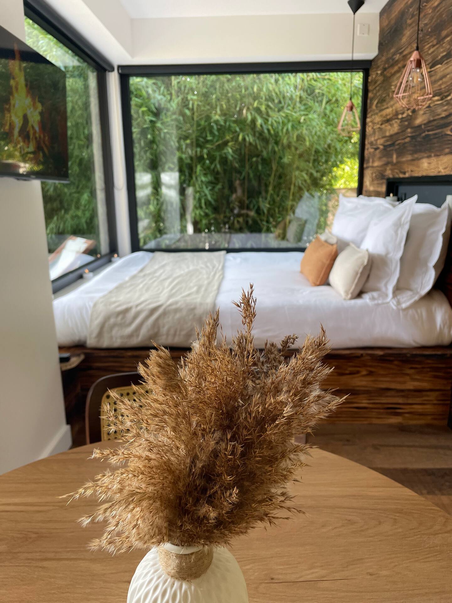 Lodge haut de gamme — Ecolodge avec bain nordique à Briare (Loiret) à Briare — vue intérieure