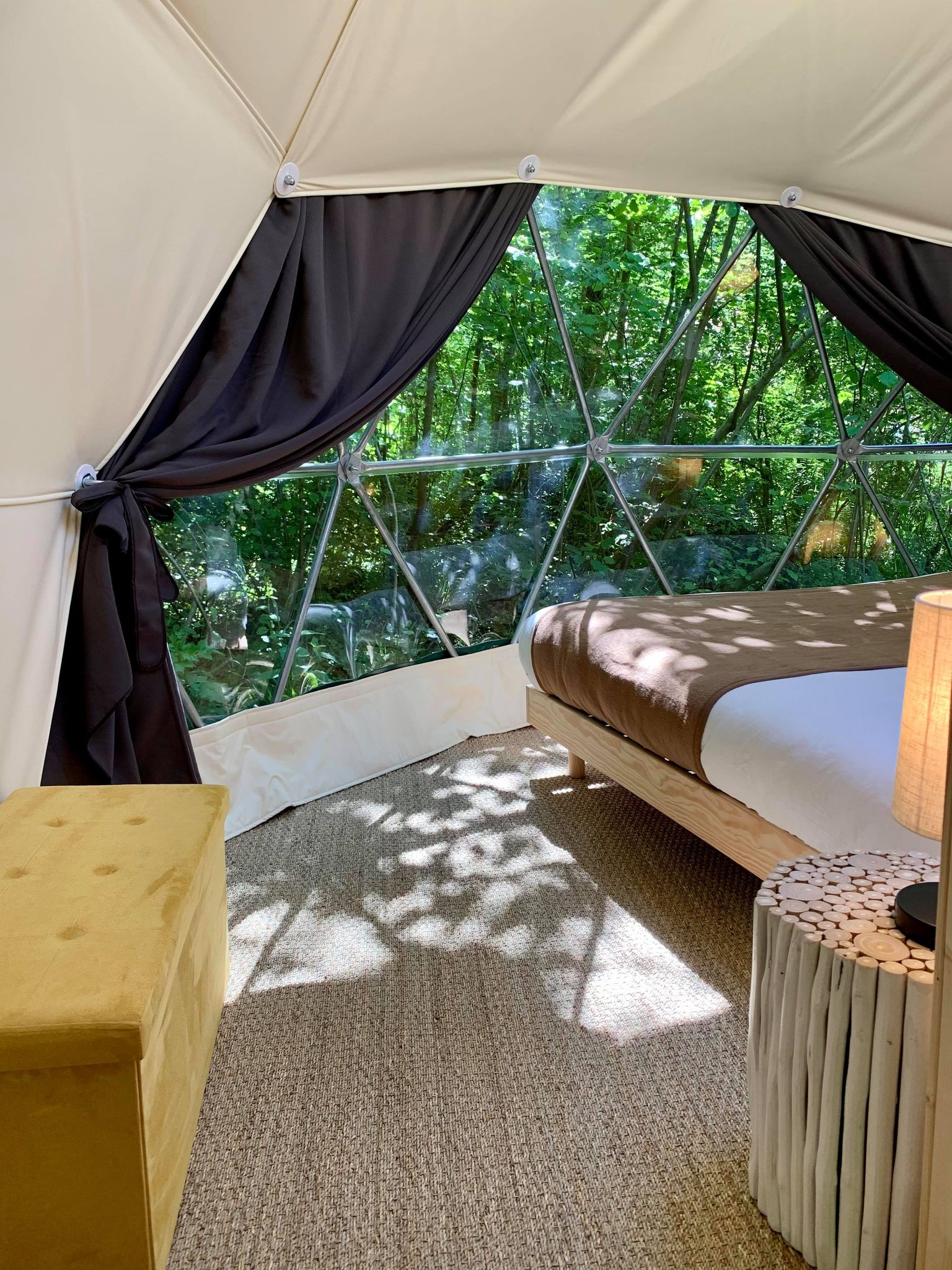 Géode Frêne Doré — Dôme avec spa à 180° sur la forêt en Gironde à Bruges — cuisine