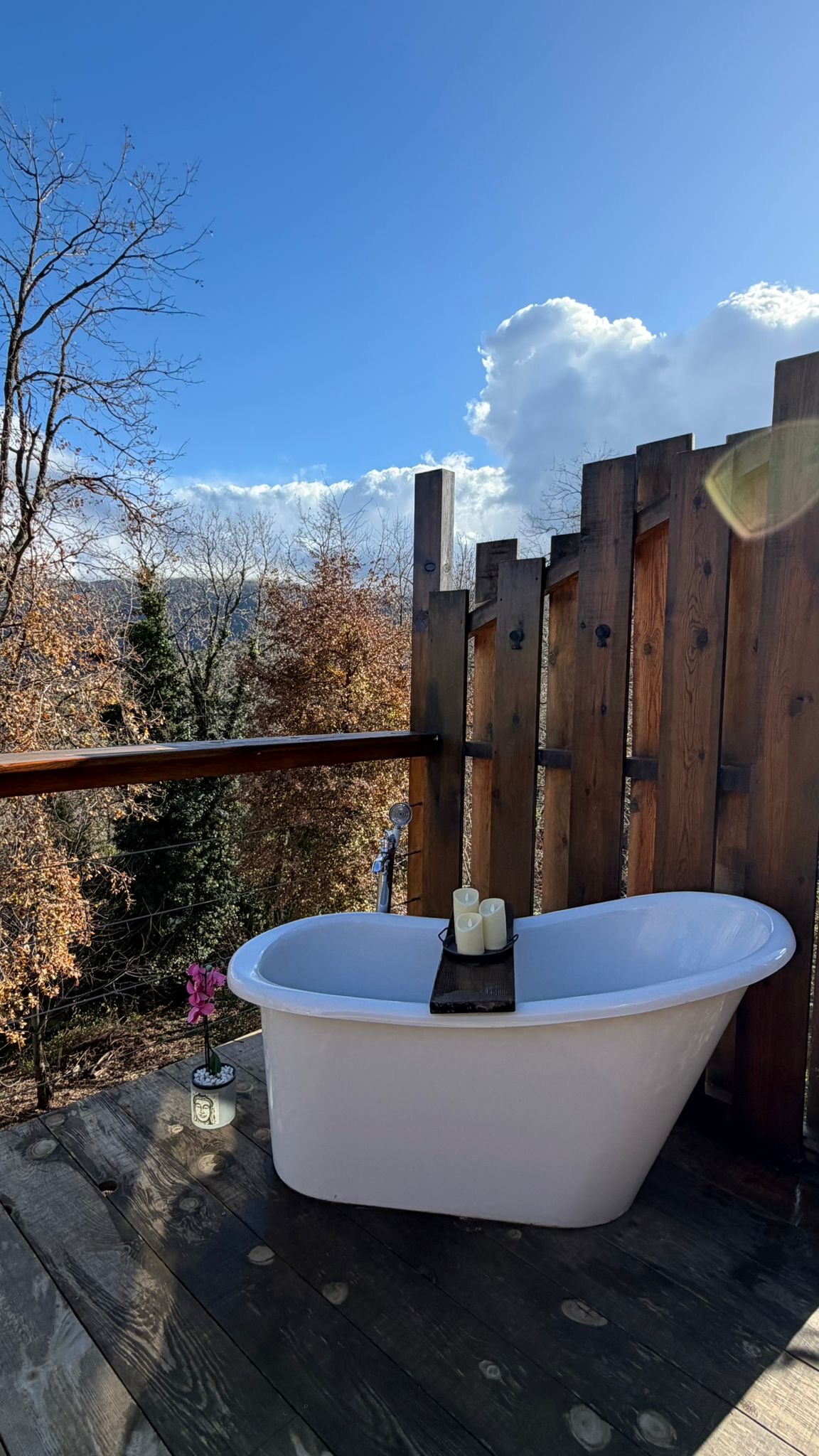 Tiny house MURATO — Escapade avec baignoire extérieure en Haute-Corse à Murato — vue depuis la terrasse