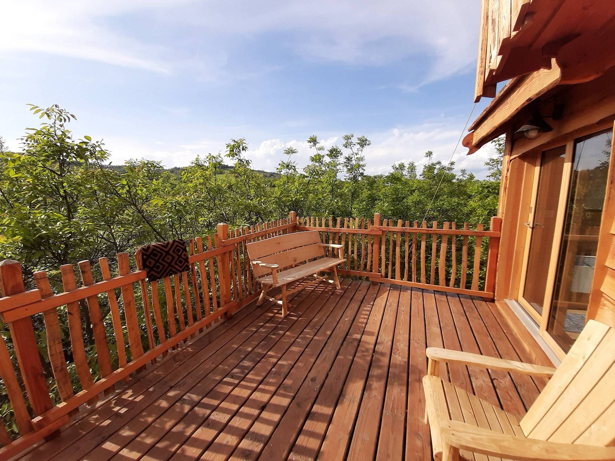 Le Nid du Pinson — Cabane dans les arbres avec spa à Vercornoix à Saint-Jean-En-Royans — salle de bain