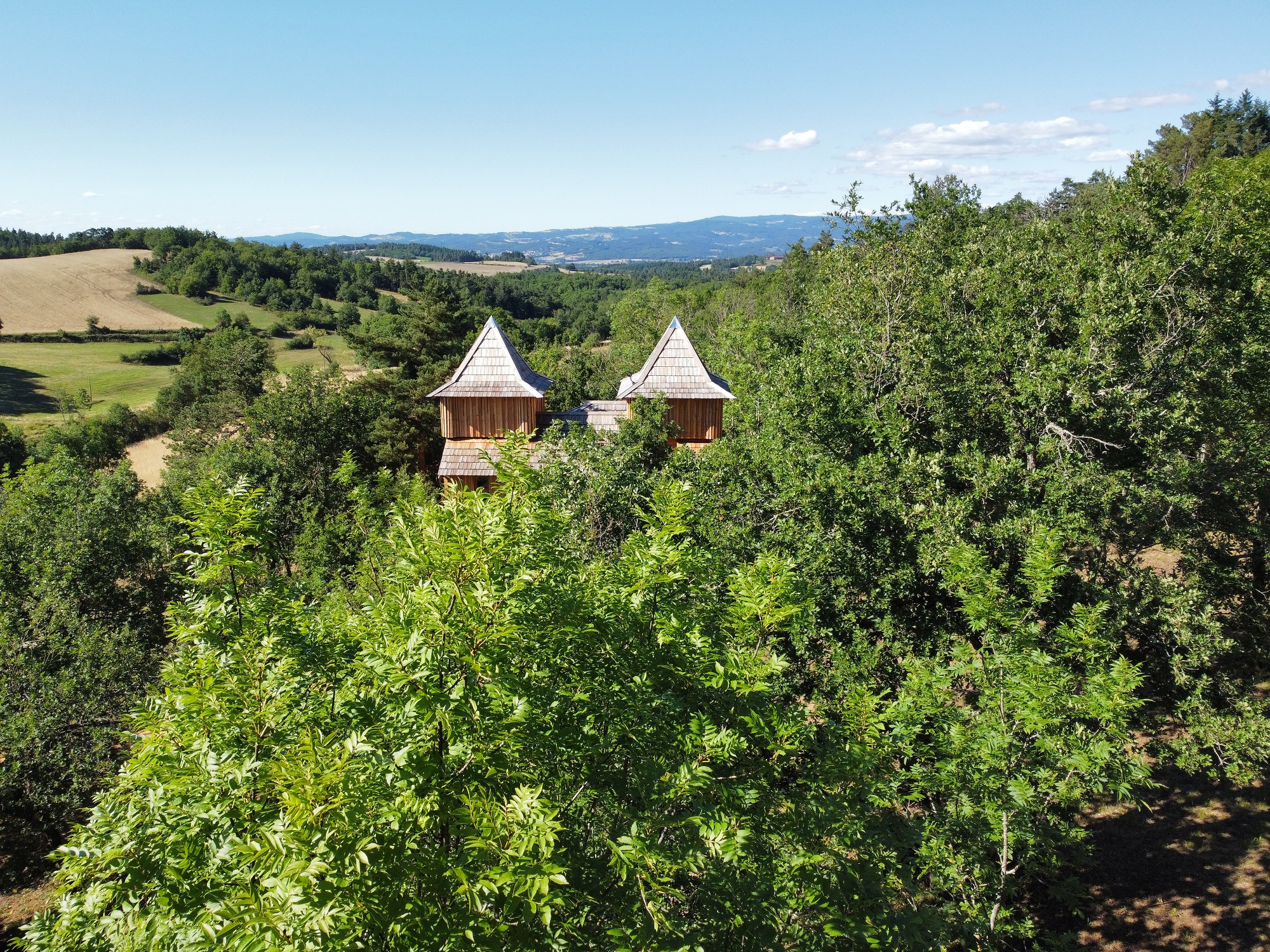 Cabane Château Duo - Spa - Jacuzzi™ — Nuit romantique en Haute-Loire à Le Puy-en-Velay — vue depuis la terrasse