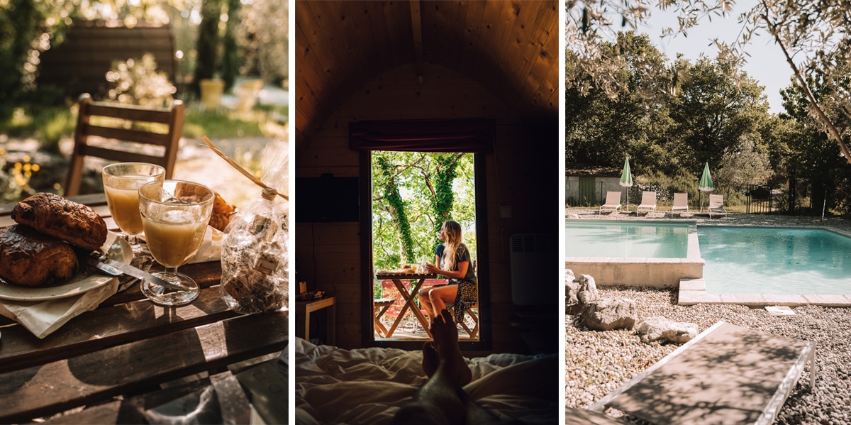 Séjournez dans un pod enchanteur en Rhône-Alpes à Vogüé — vue depuis la terrasse