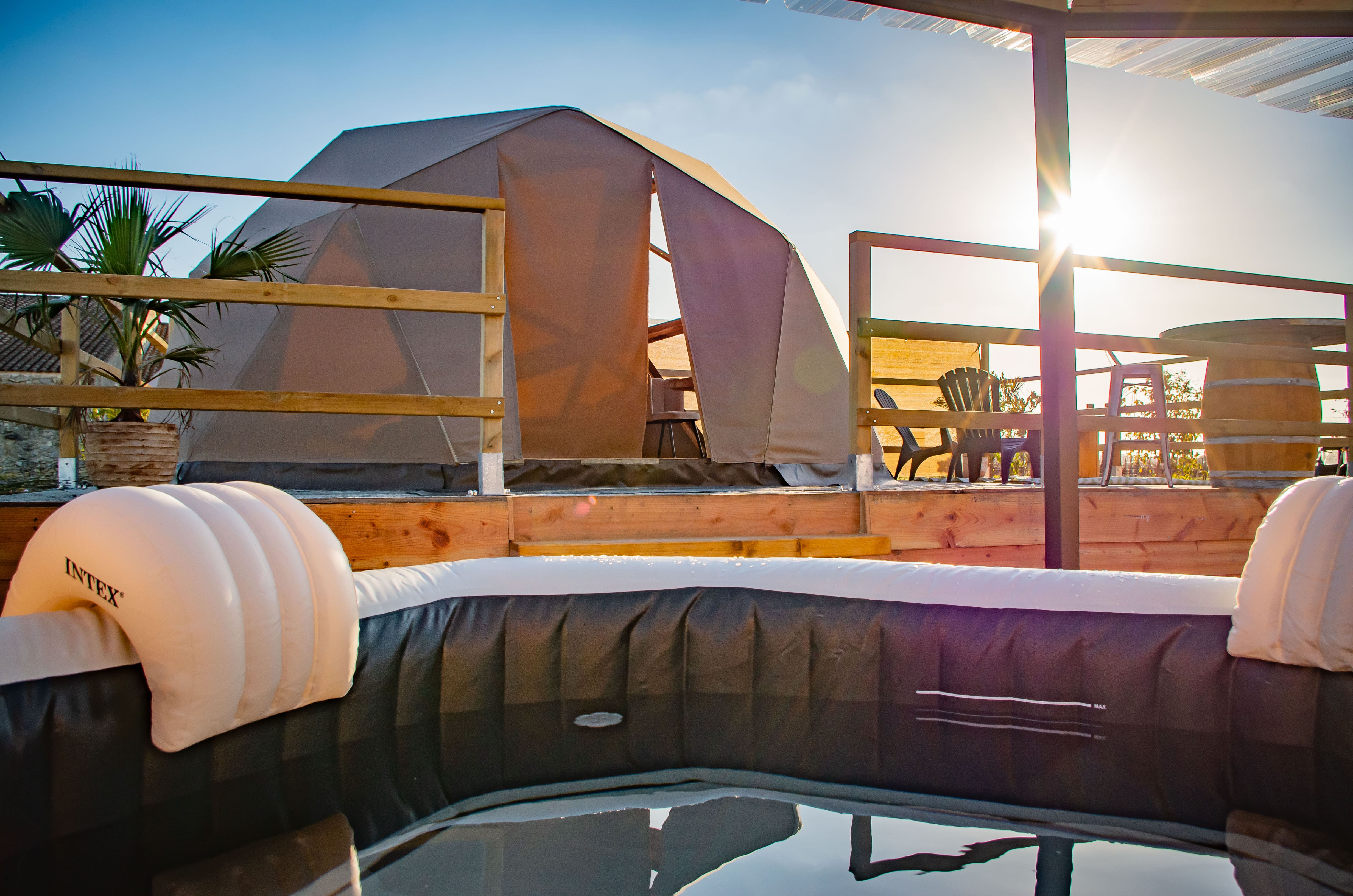 La Réserve Bagherra — Dôme avec Spa à Gironde à Blaye — vue intérieure
