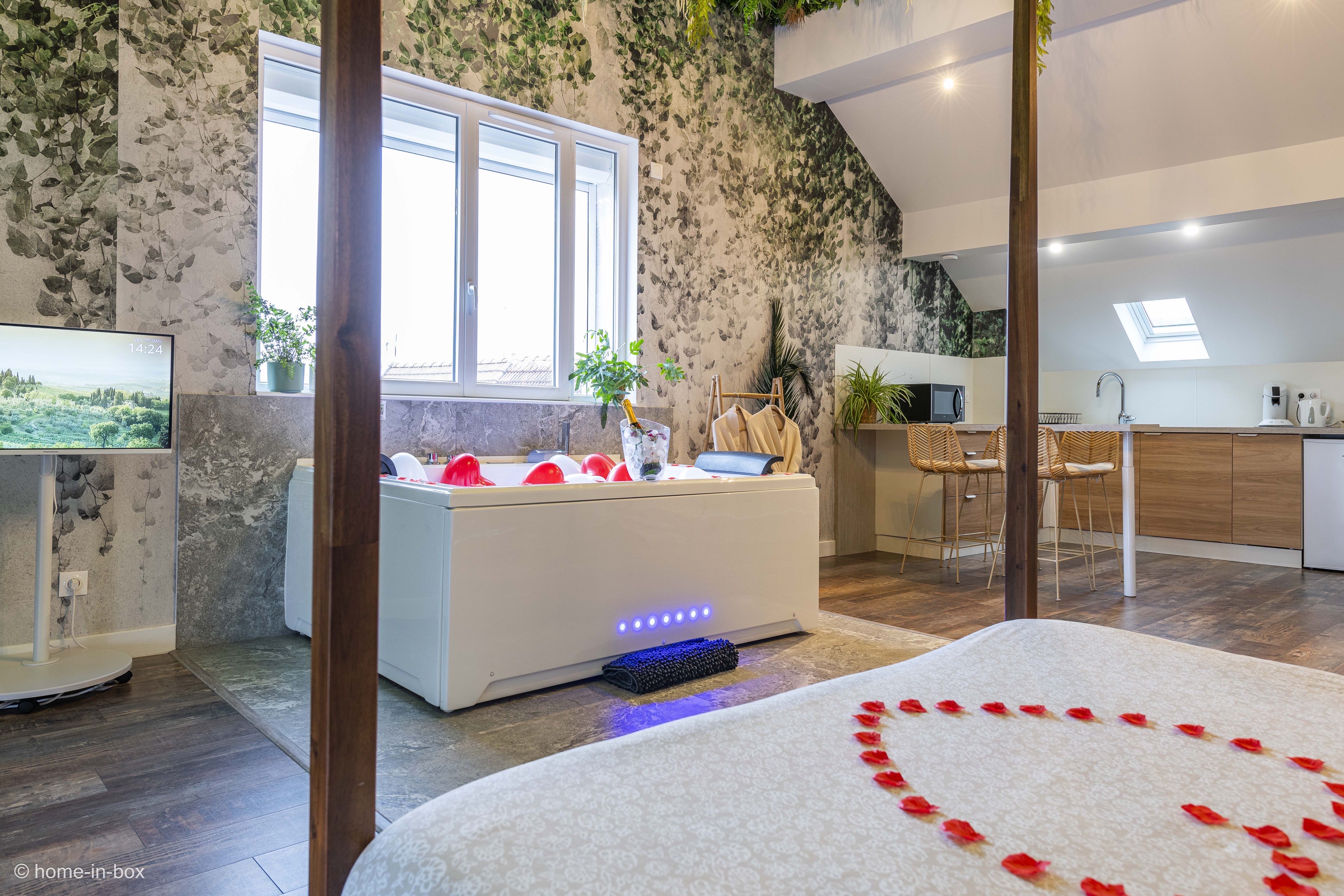 Suite Jungle Palace — Séjour romantique avec jacuzzi à Nanteuil-lès-Meaux à Nanteuil-lès-Meaux — cuisine