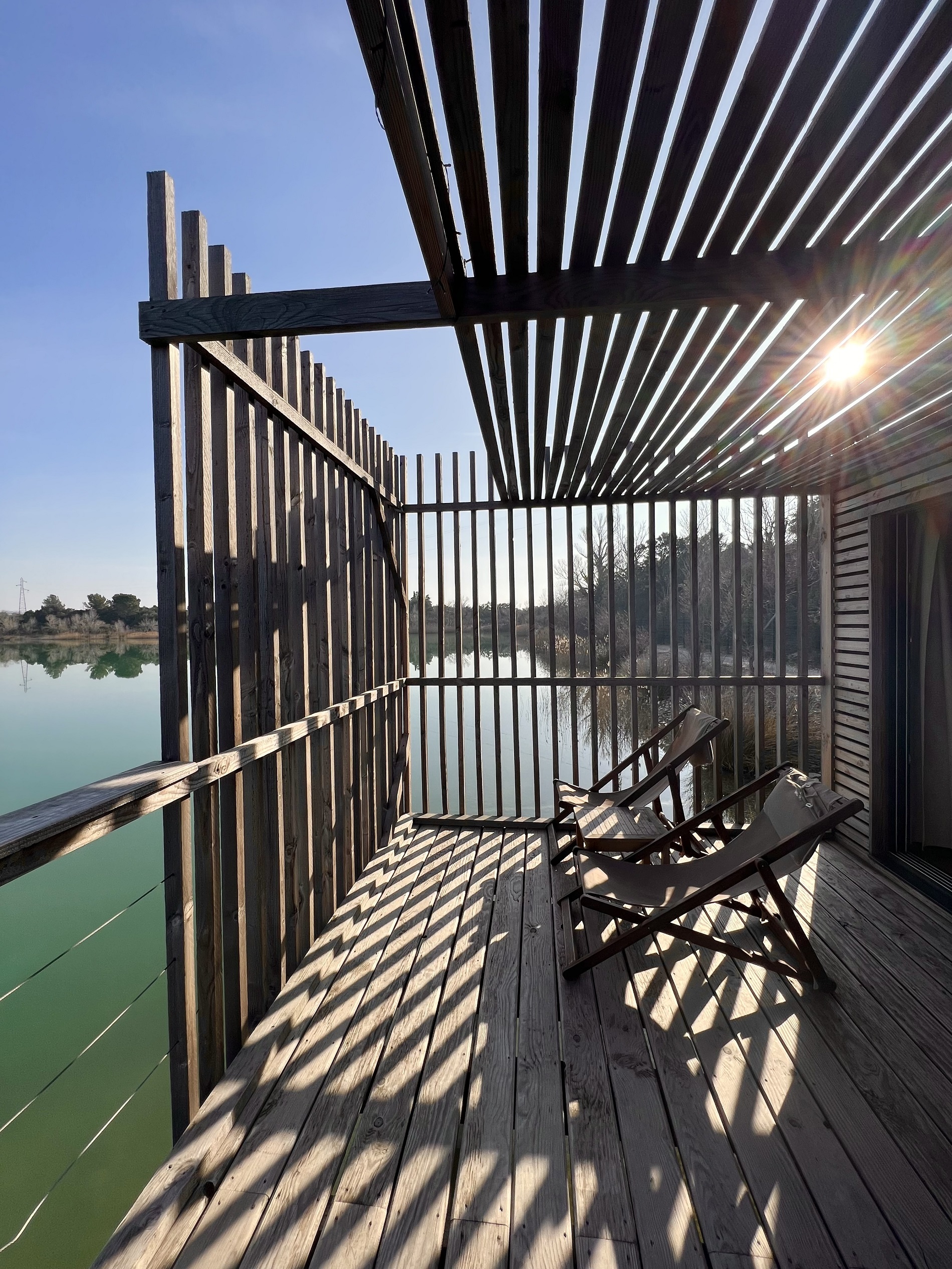 Cabane Spa Inspiration : une évasion sur pilotis en Provence à Sorgues — vue depuis la terrasse