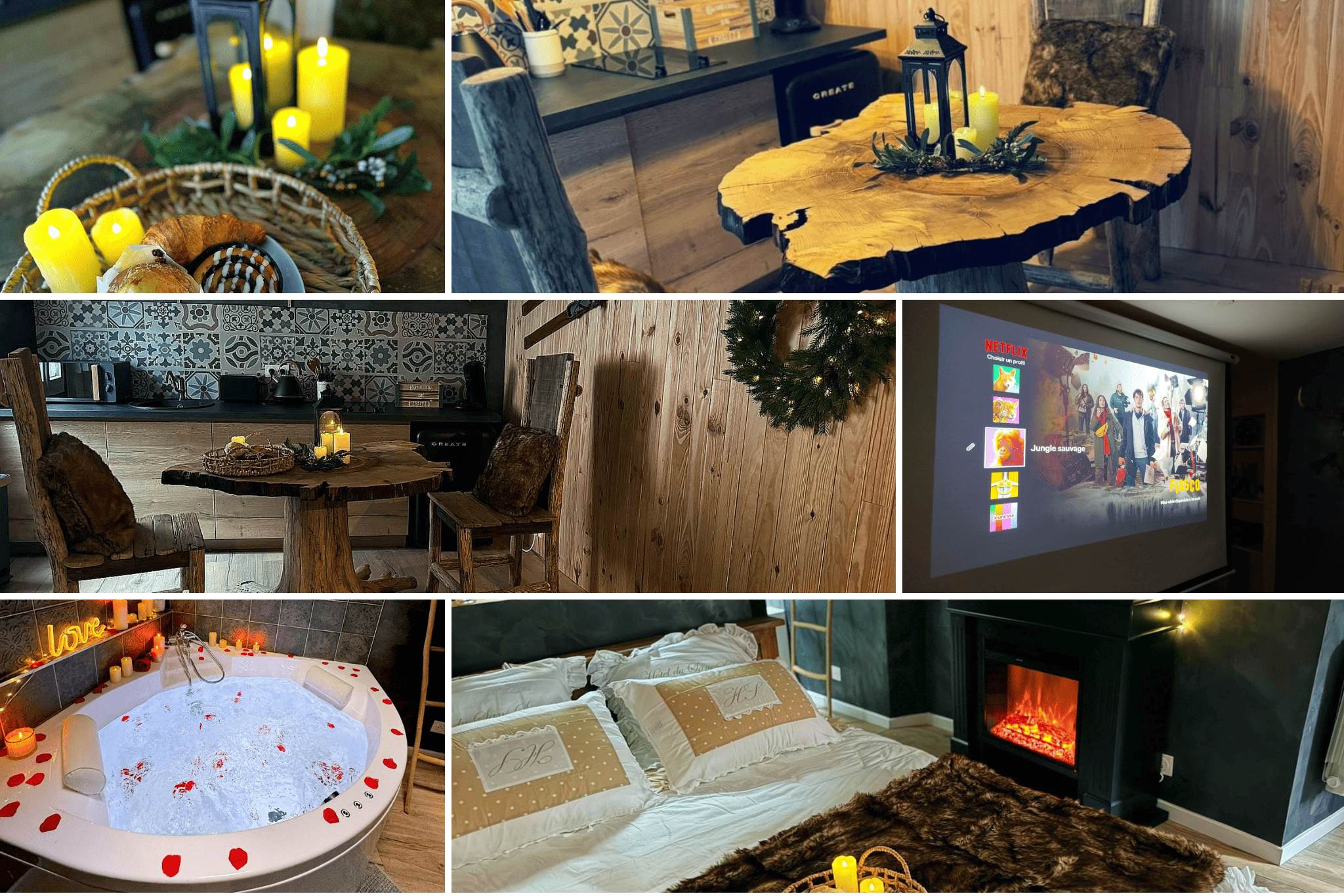 Chalet Romantique Spa & Ciné Privé — Chambre à thème avec jacuzzi à Amiens à Amiens — salle de bain