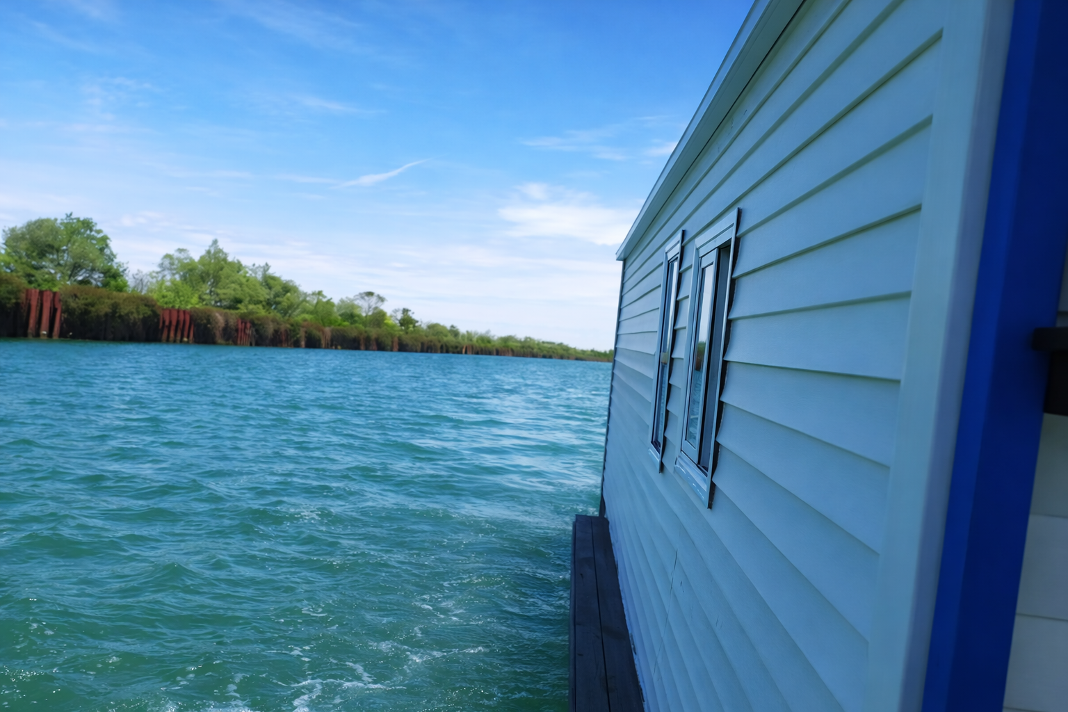 Cottage flottant près de Dijon — Maison insolite avec jacuzzi à Dijon — environnement naturel