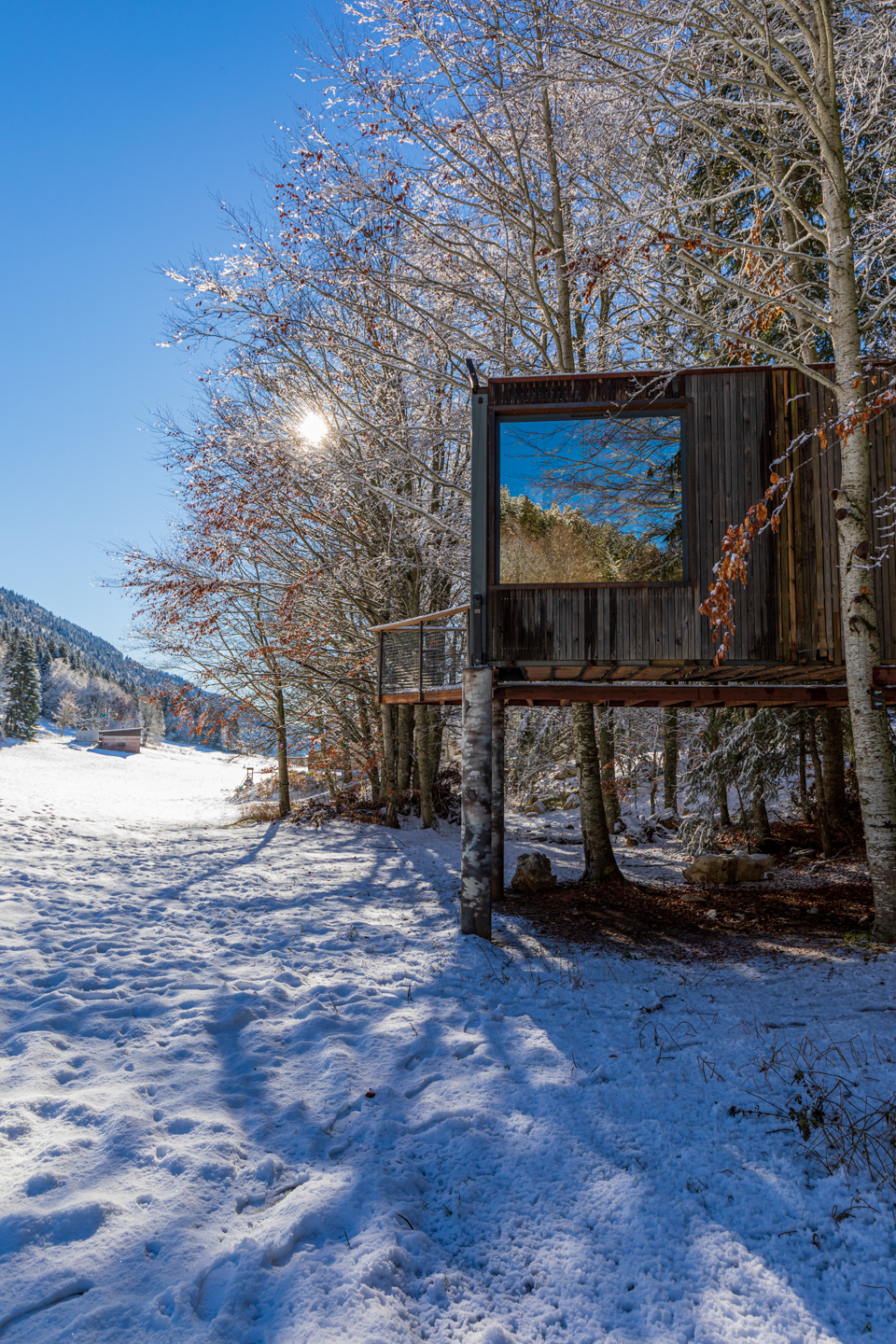 Cabane perchée au cœur de la nature à Autrans — chambre