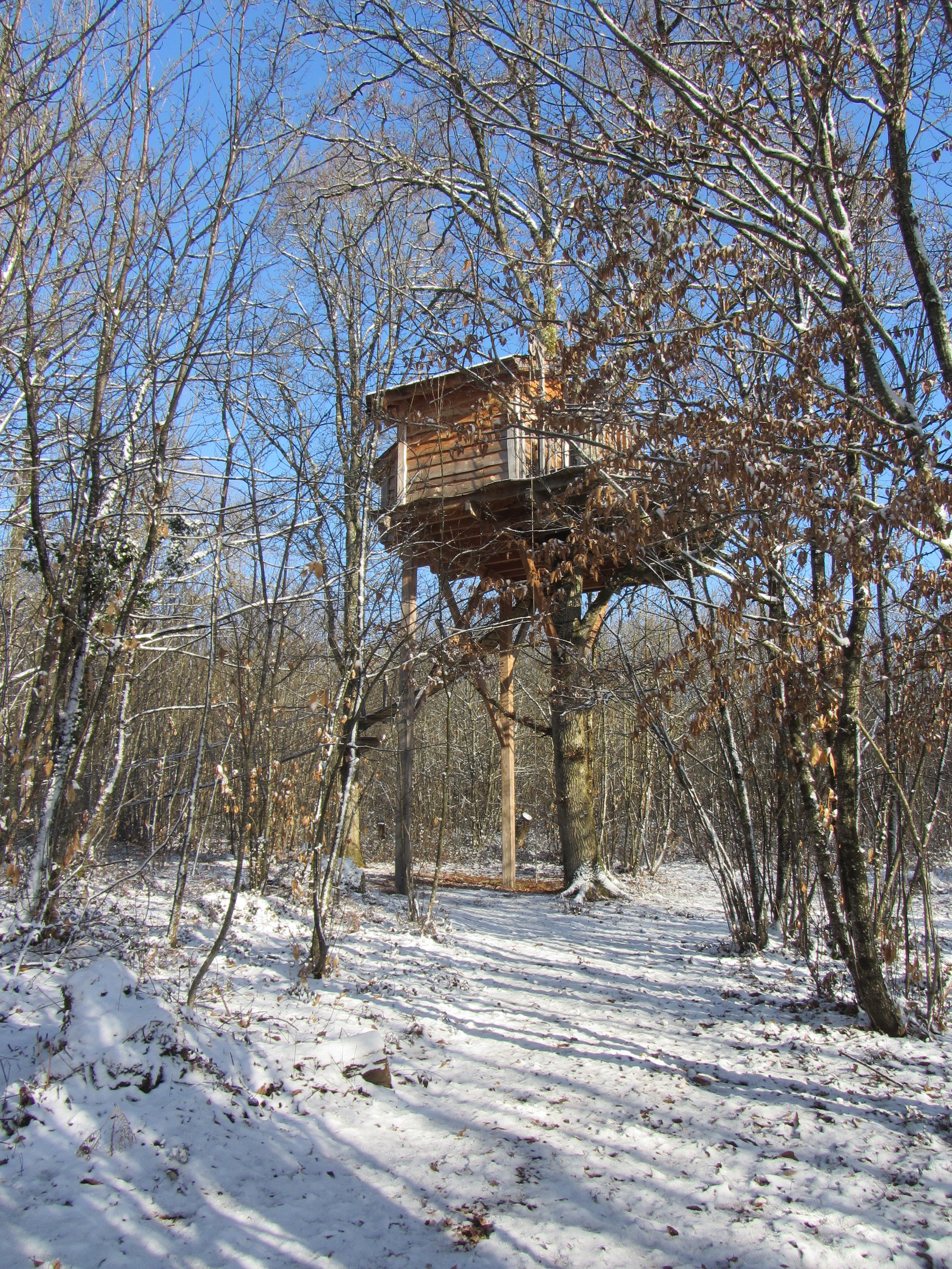 Cabane du Funambule — Nuit perchée à 8m en Dordogne à Bergerac — vue intérieure