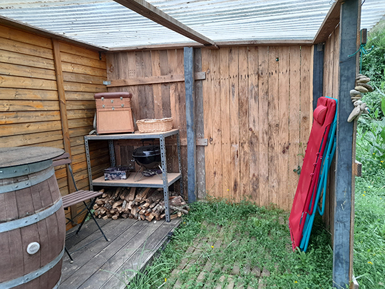 La Chamane Roulotte : une échappée belle en pleine nature à Fleurance — vue depuis la terrasse