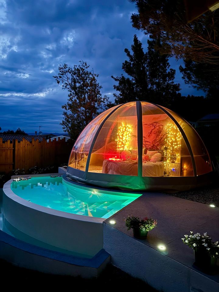 Un wigwam enchanteur avec piscine et spa en Languedoc-Roussillon