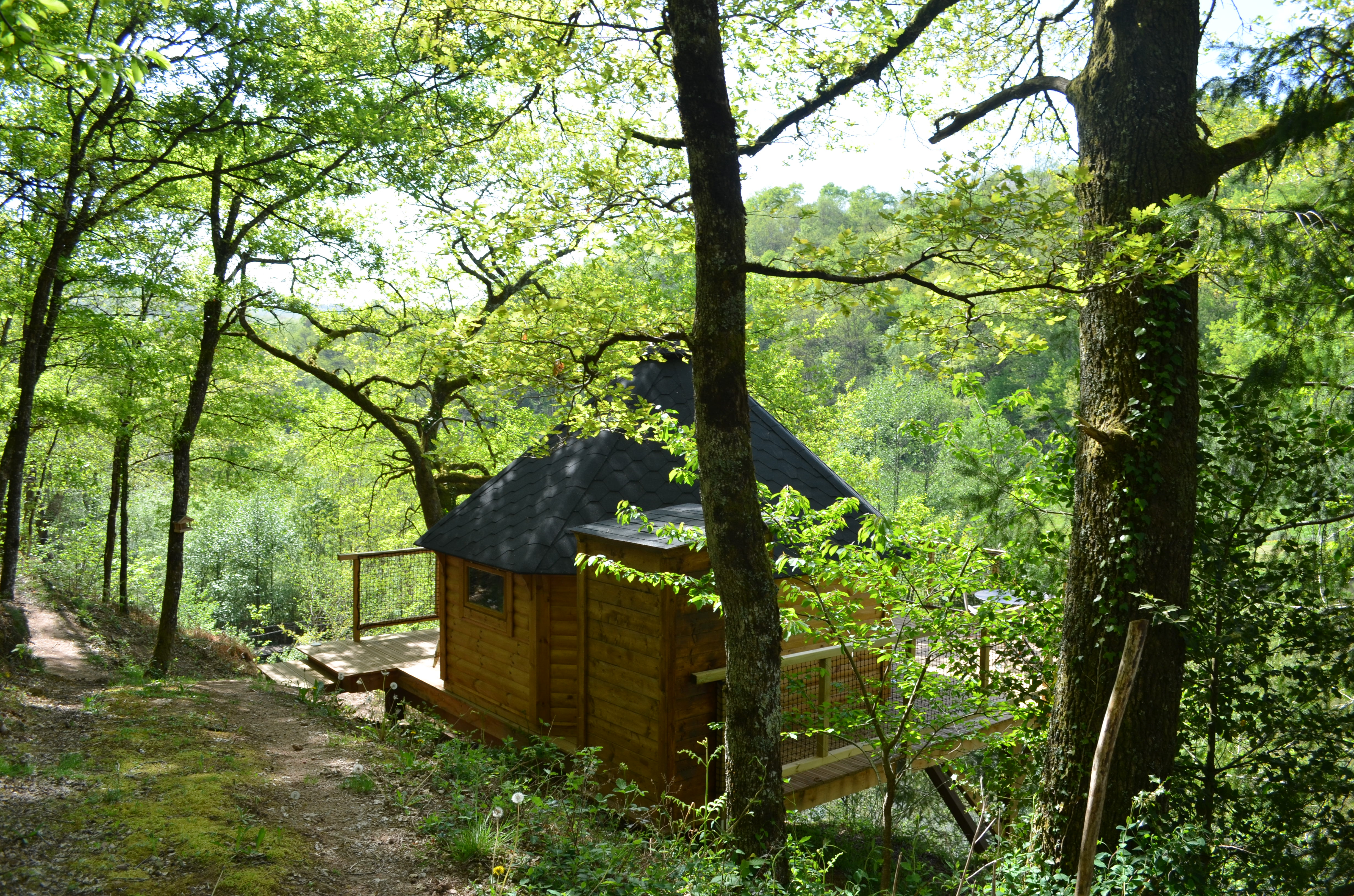 Cabane perchée l'Hirondelle : une escapade insolite en Aveyron à Conques-En-Rouergue — espace de vie