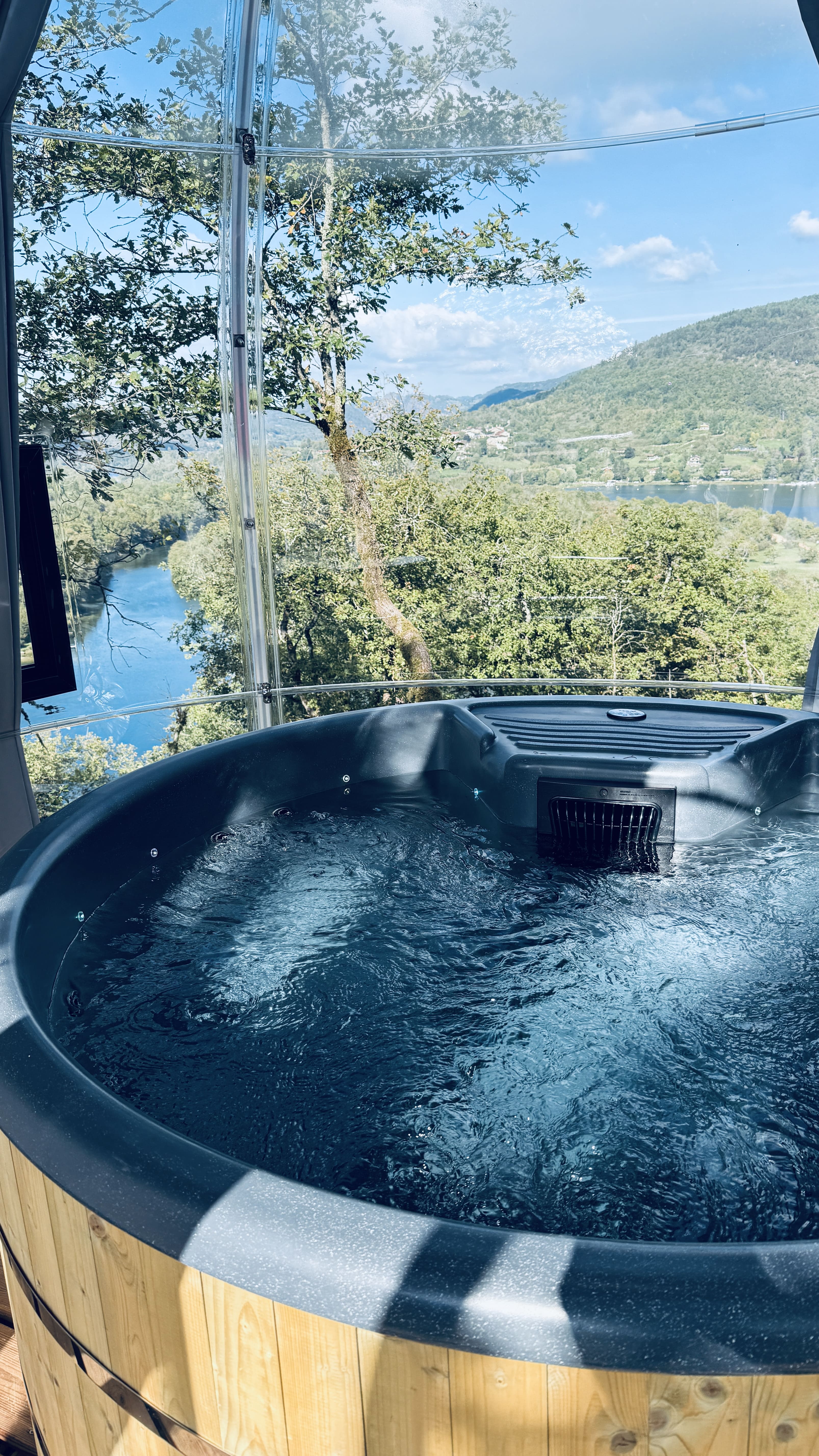 La Pinède & SPA partagé — Cabane sur pilotis avec spa à Ain à Serrières-Sur-Ain — espace de vie