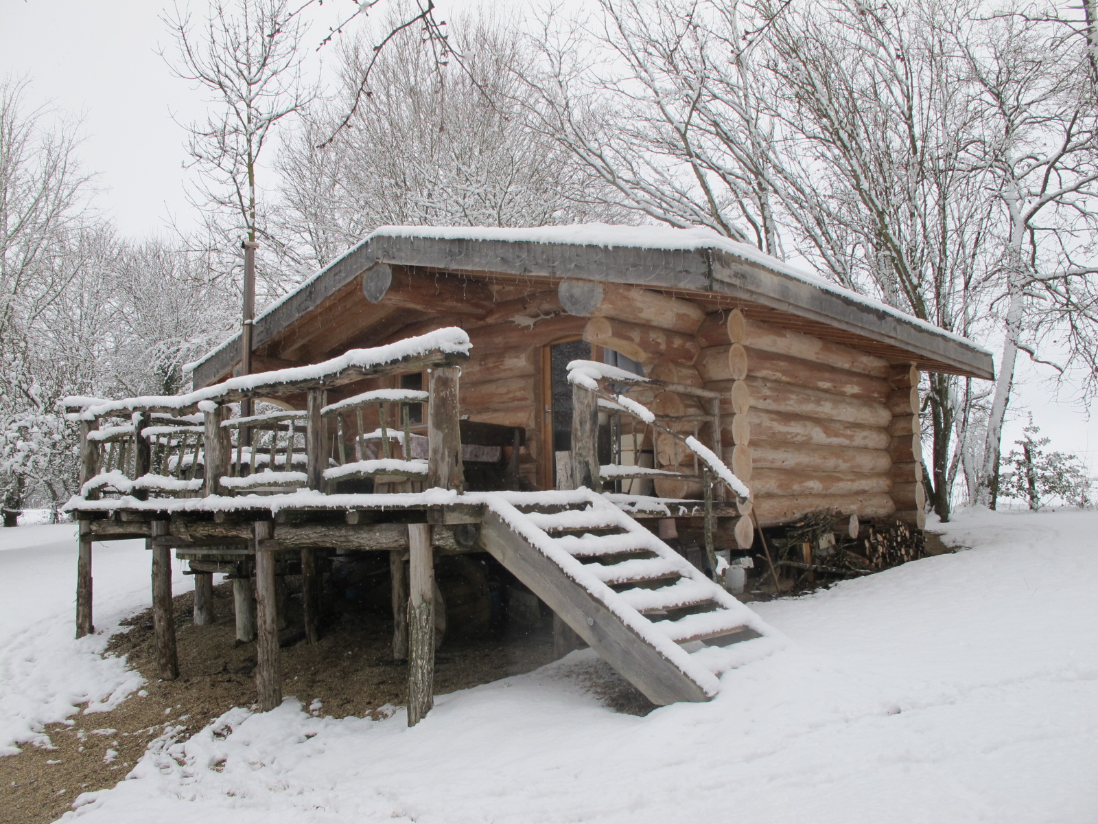 Évasion au Nordic & Spa : Cabane sur pilotis en Champagne-Ardenne à Chennegy — vue depuis la terrasse