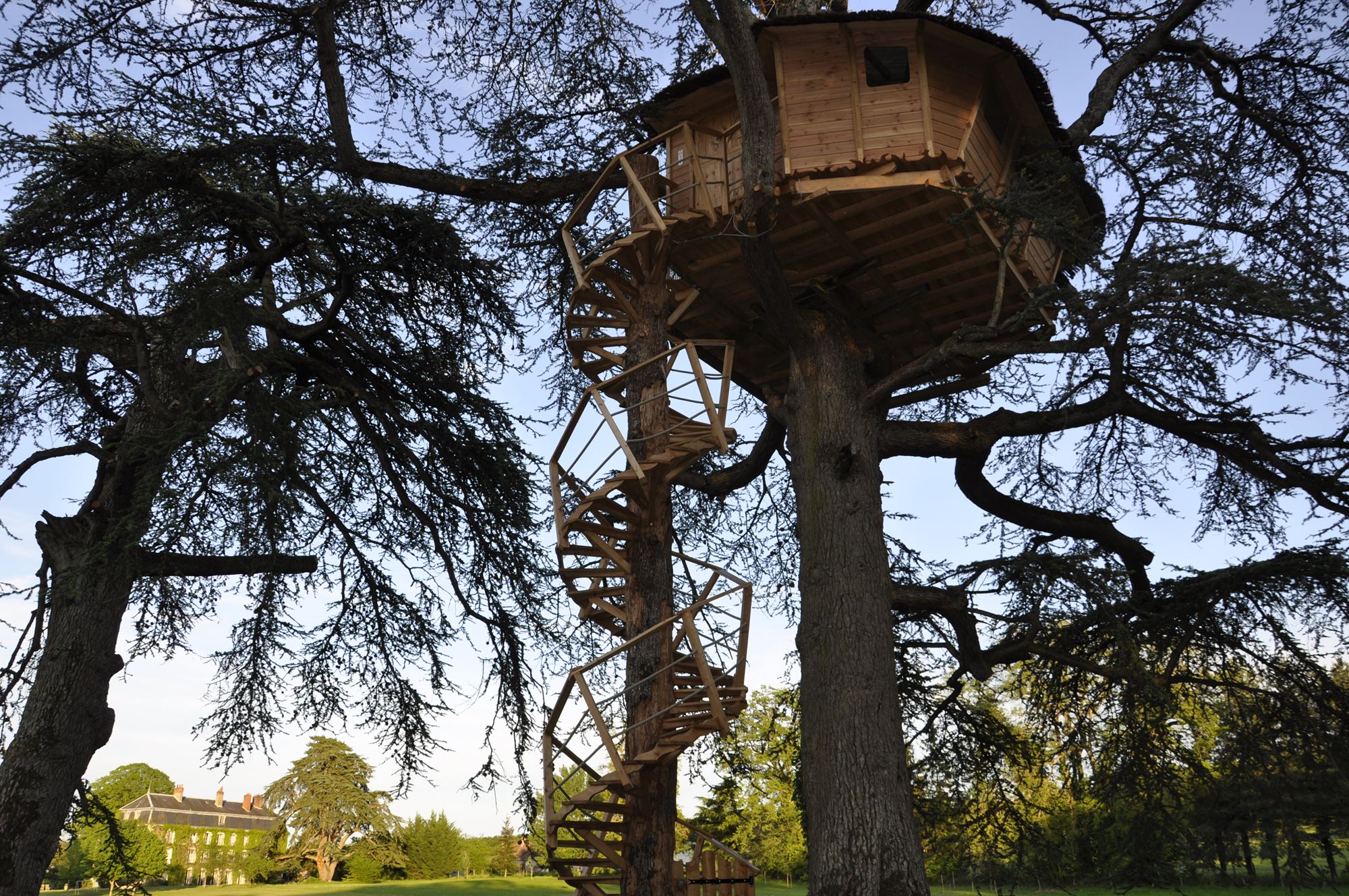 Cabane Africaine : une expérience suspendue dans les arbres à Ballan-Miré — chambre