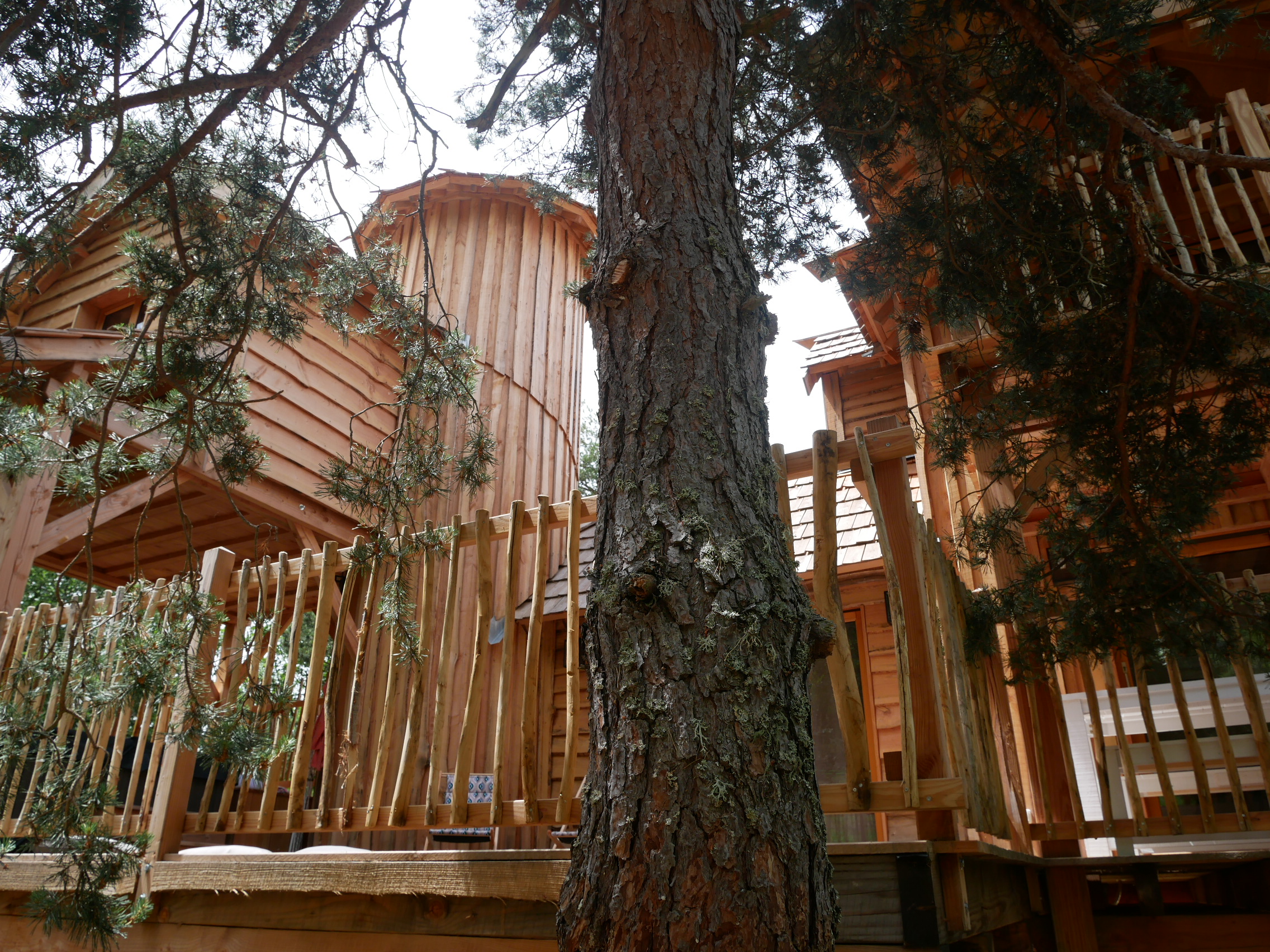 Cabane Château Familiale — Spa/Jacuzzi à Peydébé (Haute-Loire) à Peydébé — vue depuis la terrasse