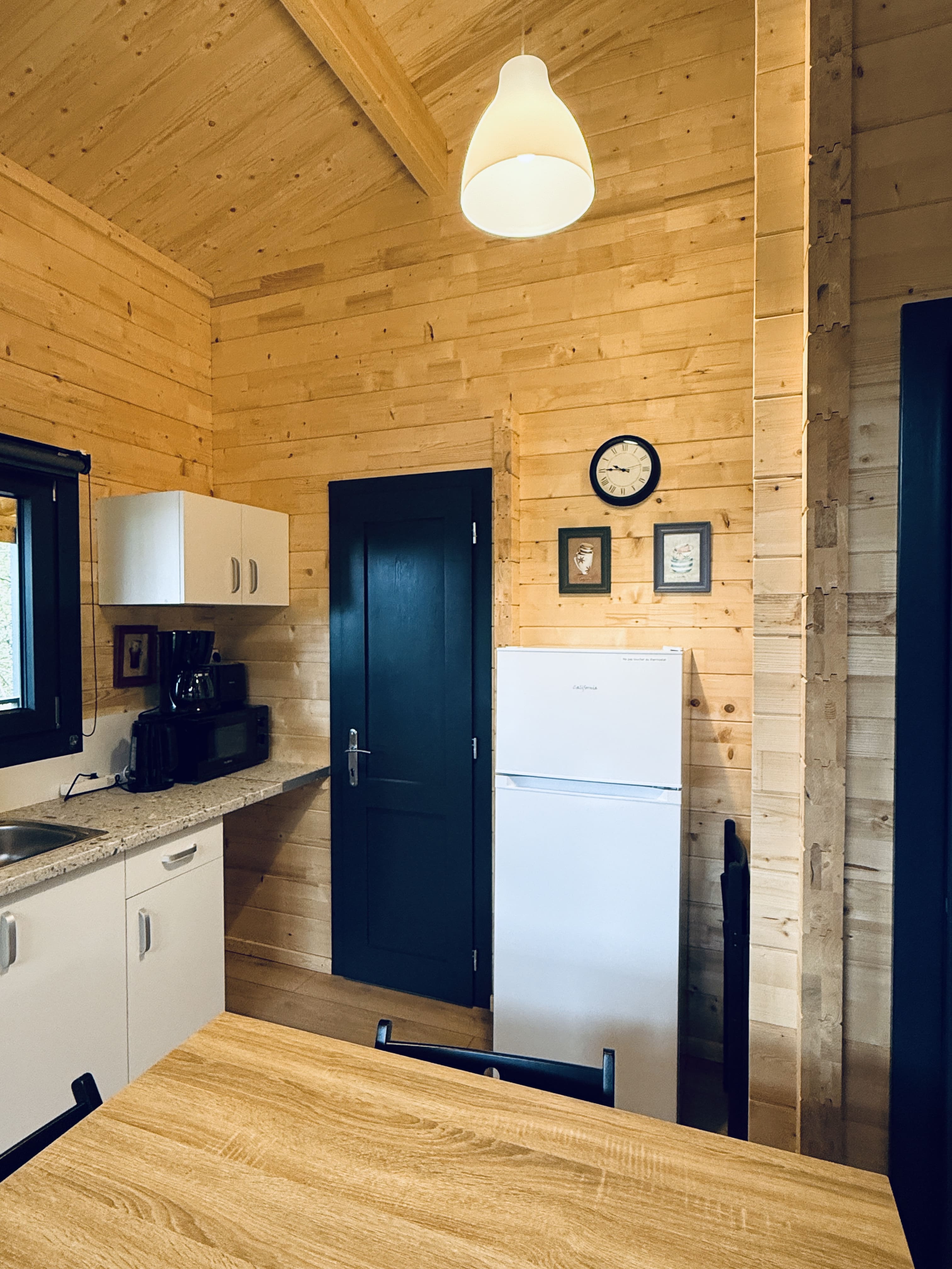 Lodge l'Epervier & Spa — Cabane sur pilotis panoramique à Ain à Serrieres-Sur-Ain — cuisine