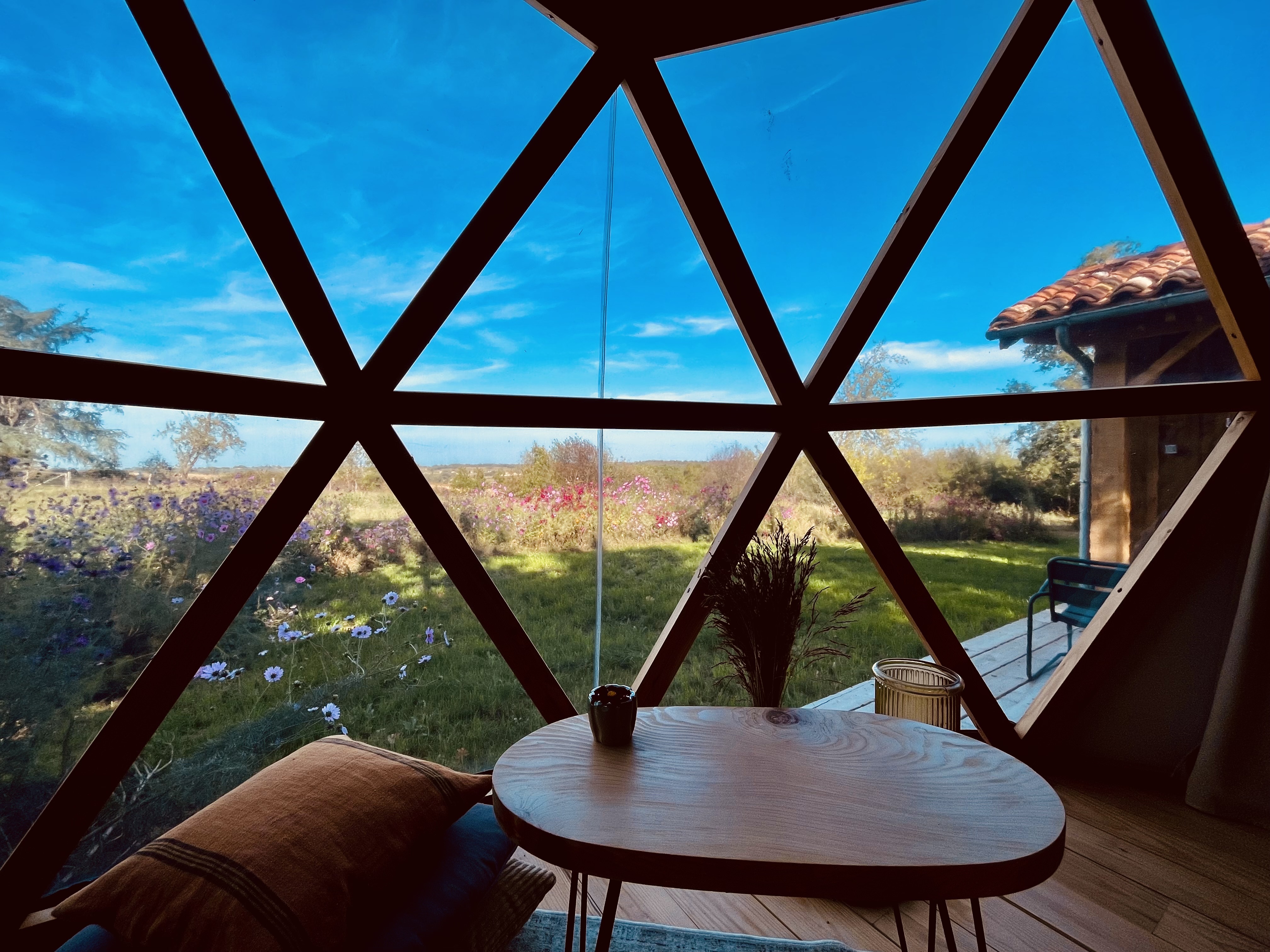 Cèdre dôme géodésique & Spa : une évasion sensorielle en Midi-Pyrénées à Lagraulet Du Gers — vue intérieure