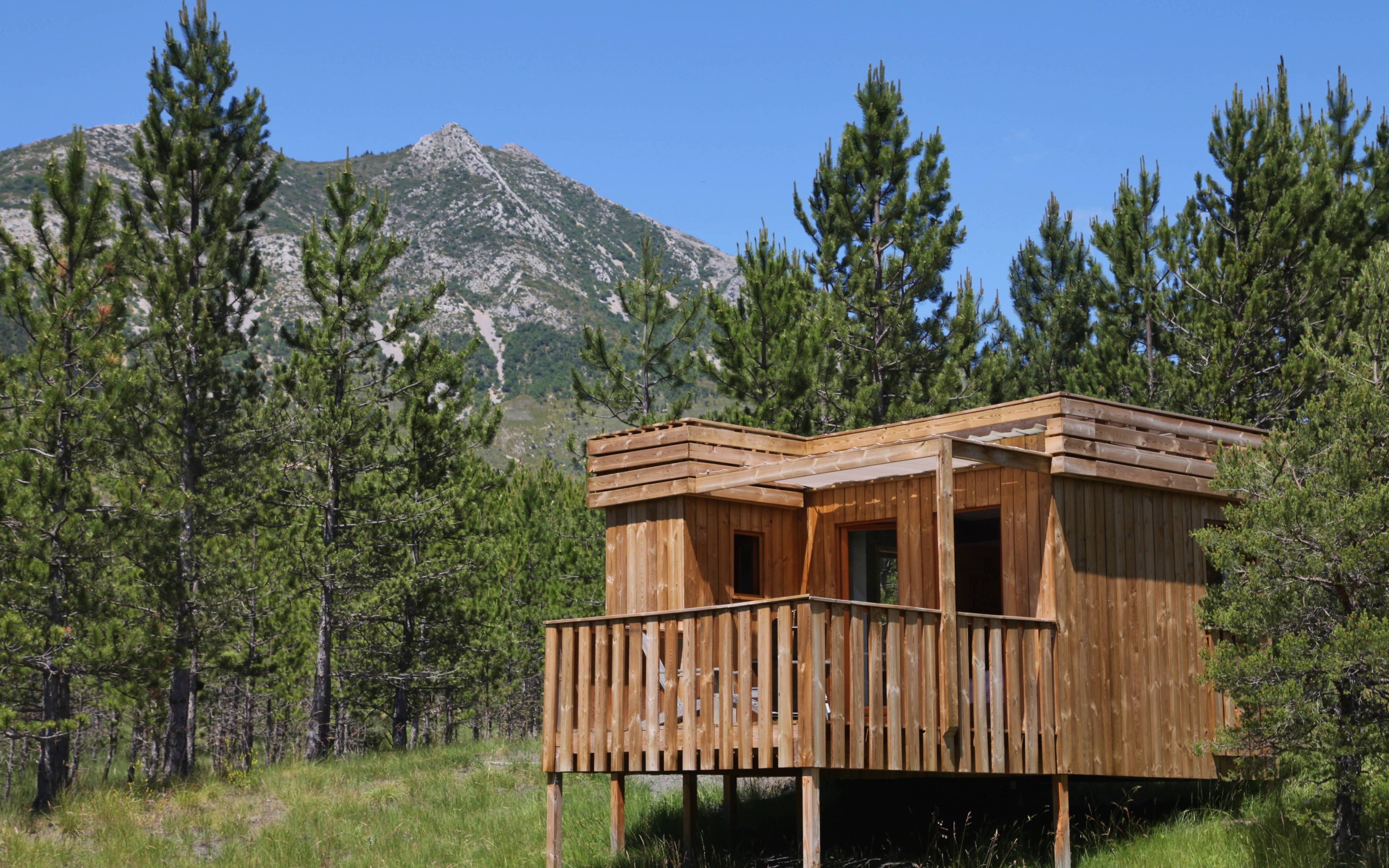Ecolodge Andromède : une cabane sur pilotis au cœur des Hautes-Alpes à Ribeyret — cuisine