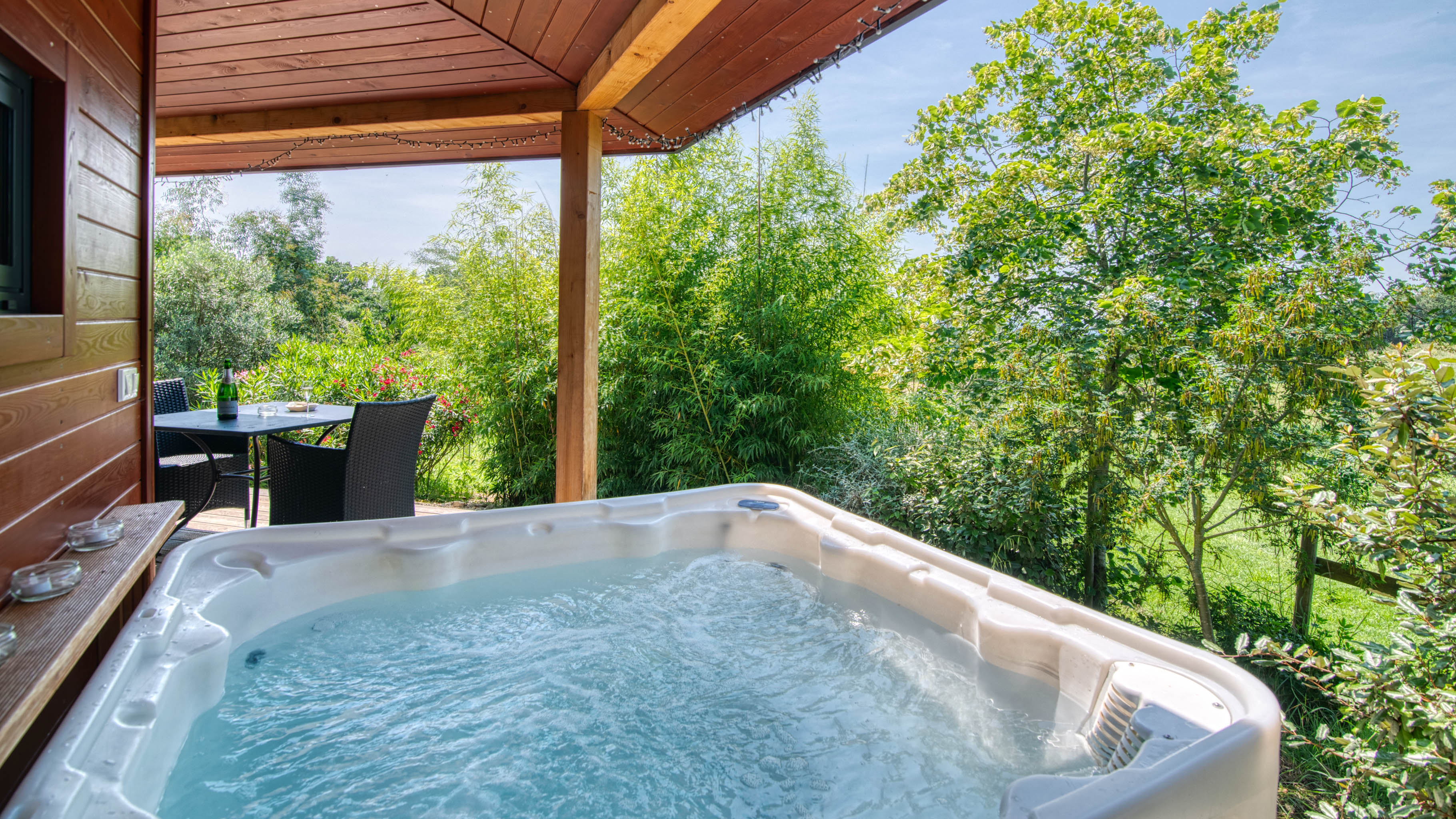 Cabane Spa du Potager : une évasion sensorielle en Occitanie à Villarzel Du Razès — vue depuis la terrasse