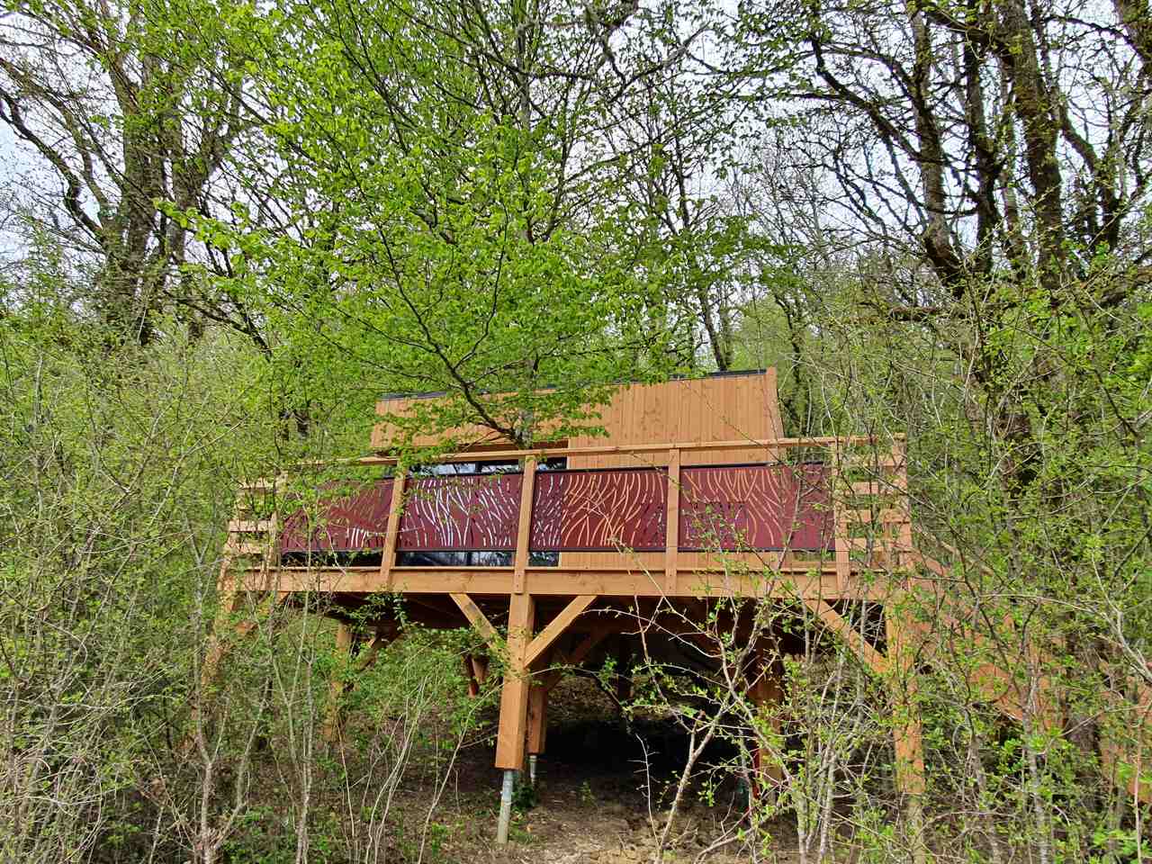Cabane perchée Carpinus & Spa — Nuit romantique à 2m en Haute-Marne à Marnay-Sur-Marne — vue intérieure