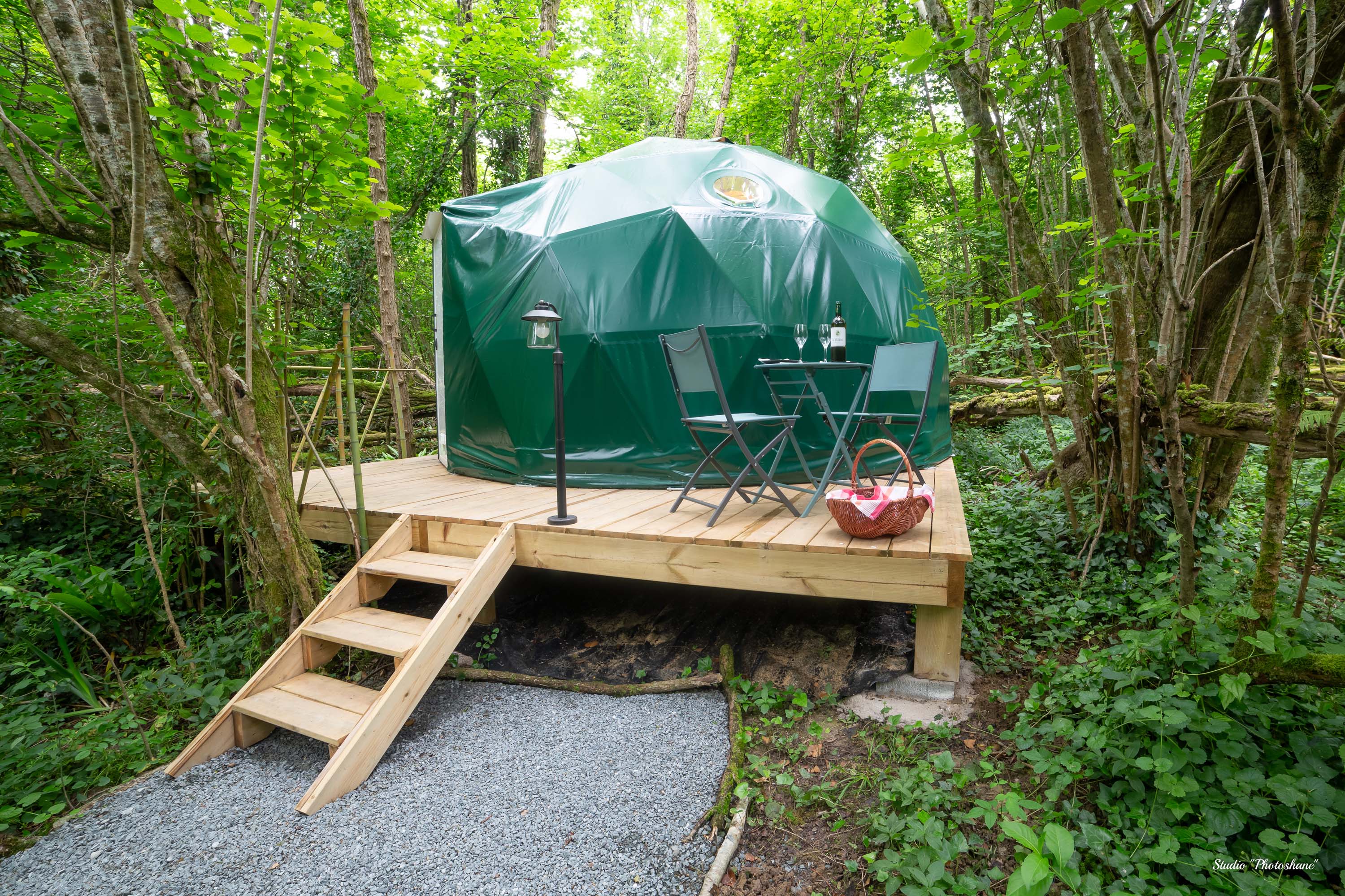 Géode Chêne Emeraude — Dôme avec spa à 180° sur la forêt en Gironde à La Teste-de-Buch — salle de bain