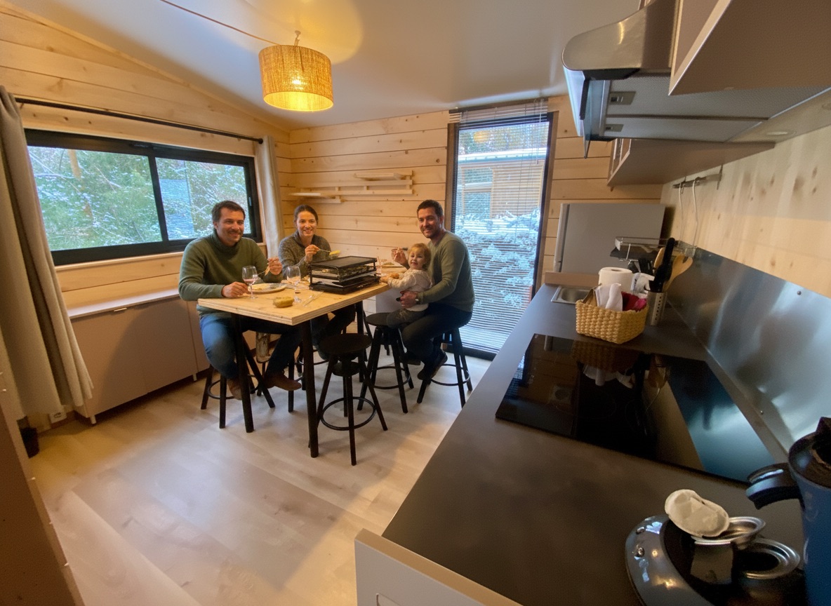 Un chalet nature avec spa privatif pour une escapade ressourçante à Anould — vue depuis la terrasse