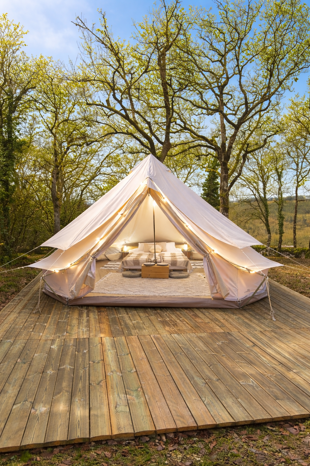 Tente nomade — Évasion chic en pleine nature à Lot à Saint-Cirgues — chambre
