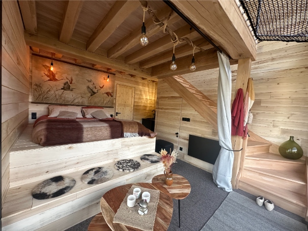 Le Nid du Lac — Cabane avec spa à O'Chambon (Puy-de-Dôme) à Châteauneuf-les-Bains — cuisine