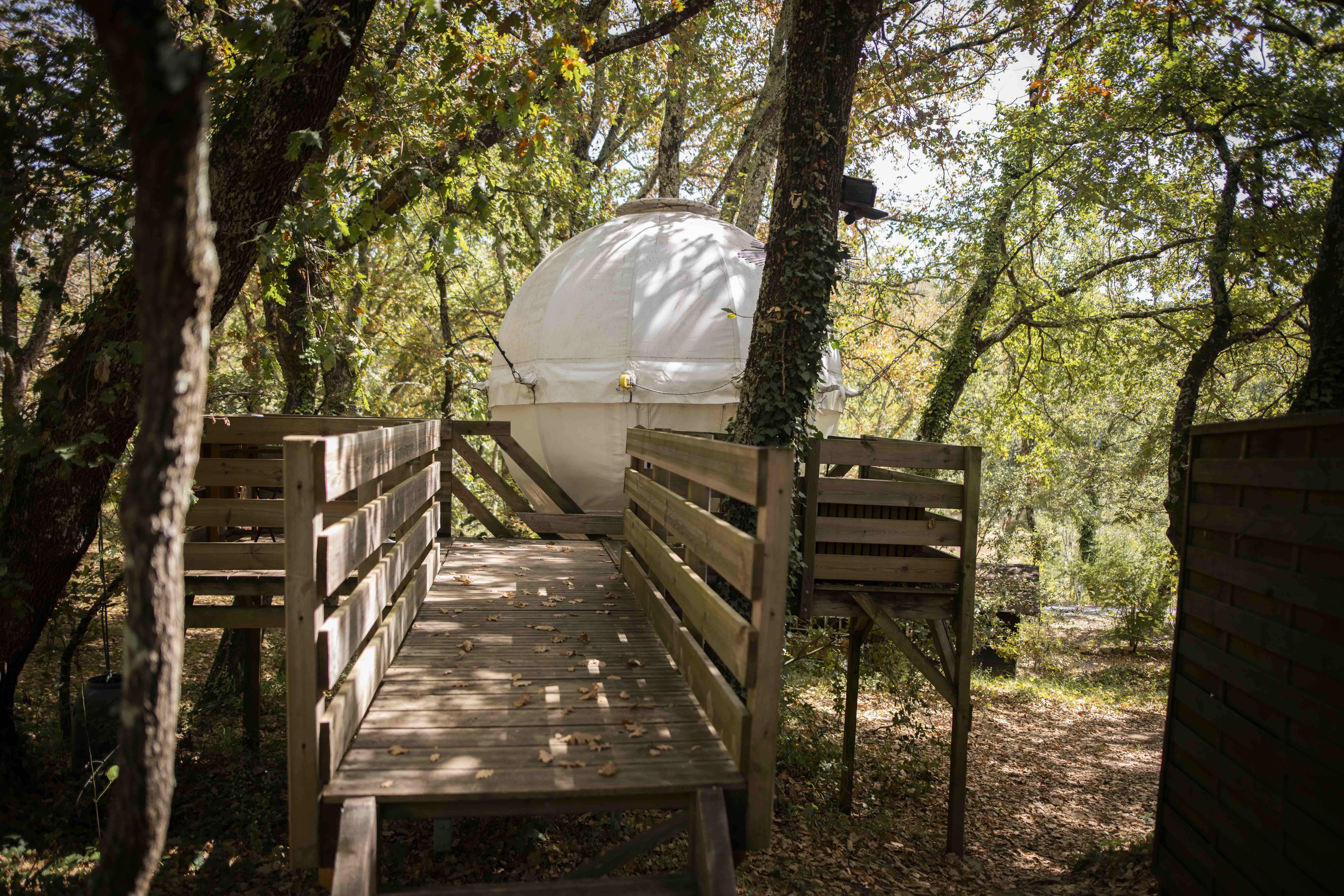 Nid'Aile Nid'Isle : un lodge enchanteur en pleine nature à Barjac — vue depuis la terrasse