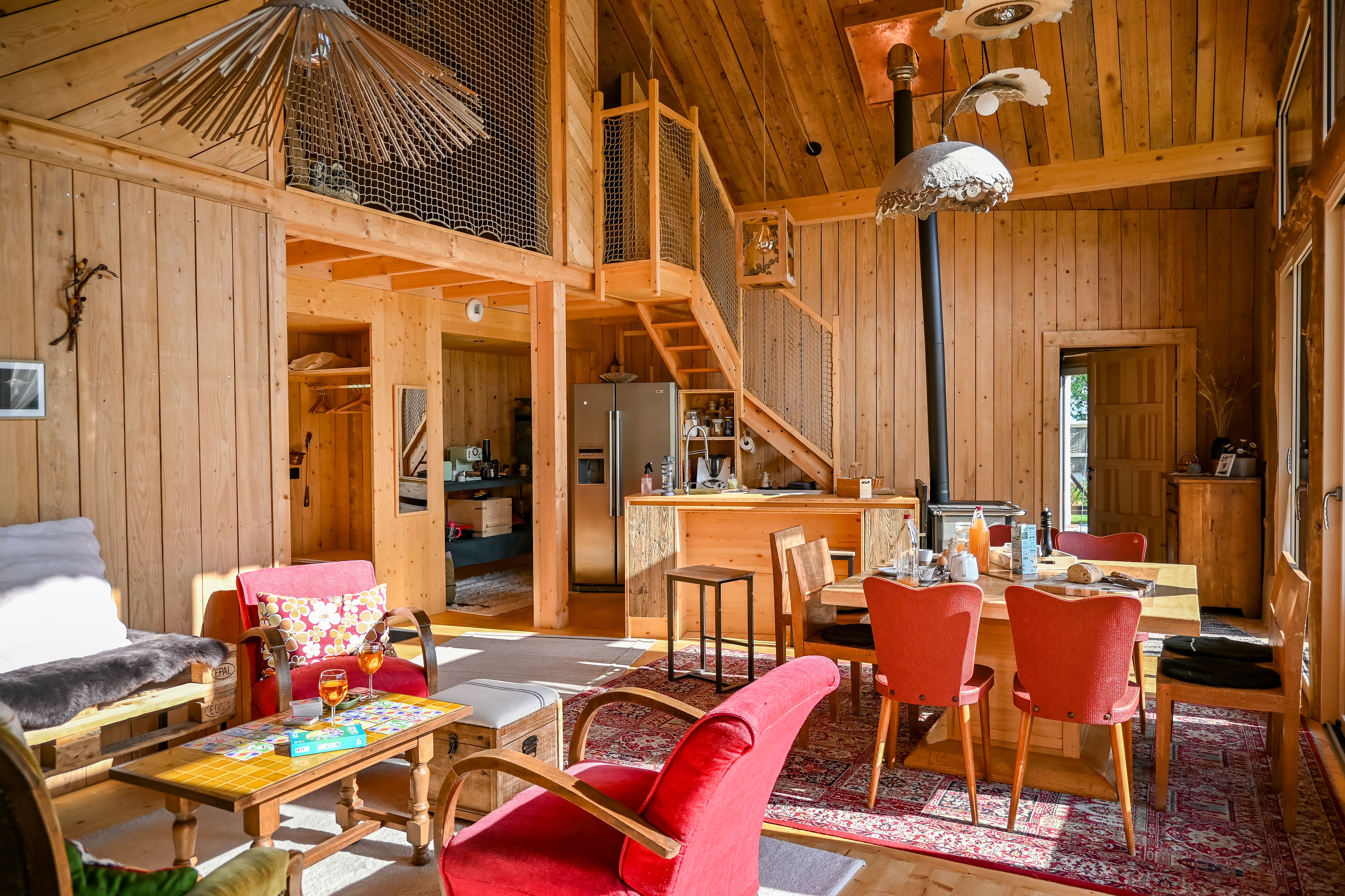Parenthèse Élément Terre : Ecolodge en Alsace à Wattwiller — vue intérieure