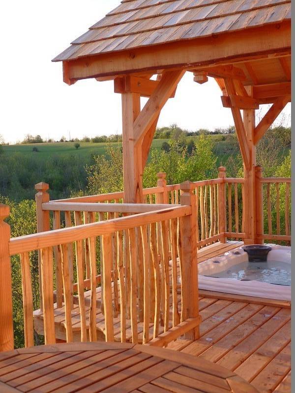 La Cabane-Spa des Figuiers : une évasion enchantée dans les arbres à Salignac-Eyvigues — vue depuis la terrasse