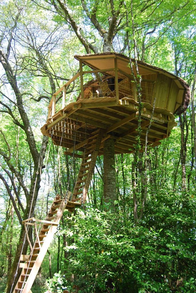 Cabane de la Hulotte : une expérience suspendue dans les arbres — Cabane à Magné