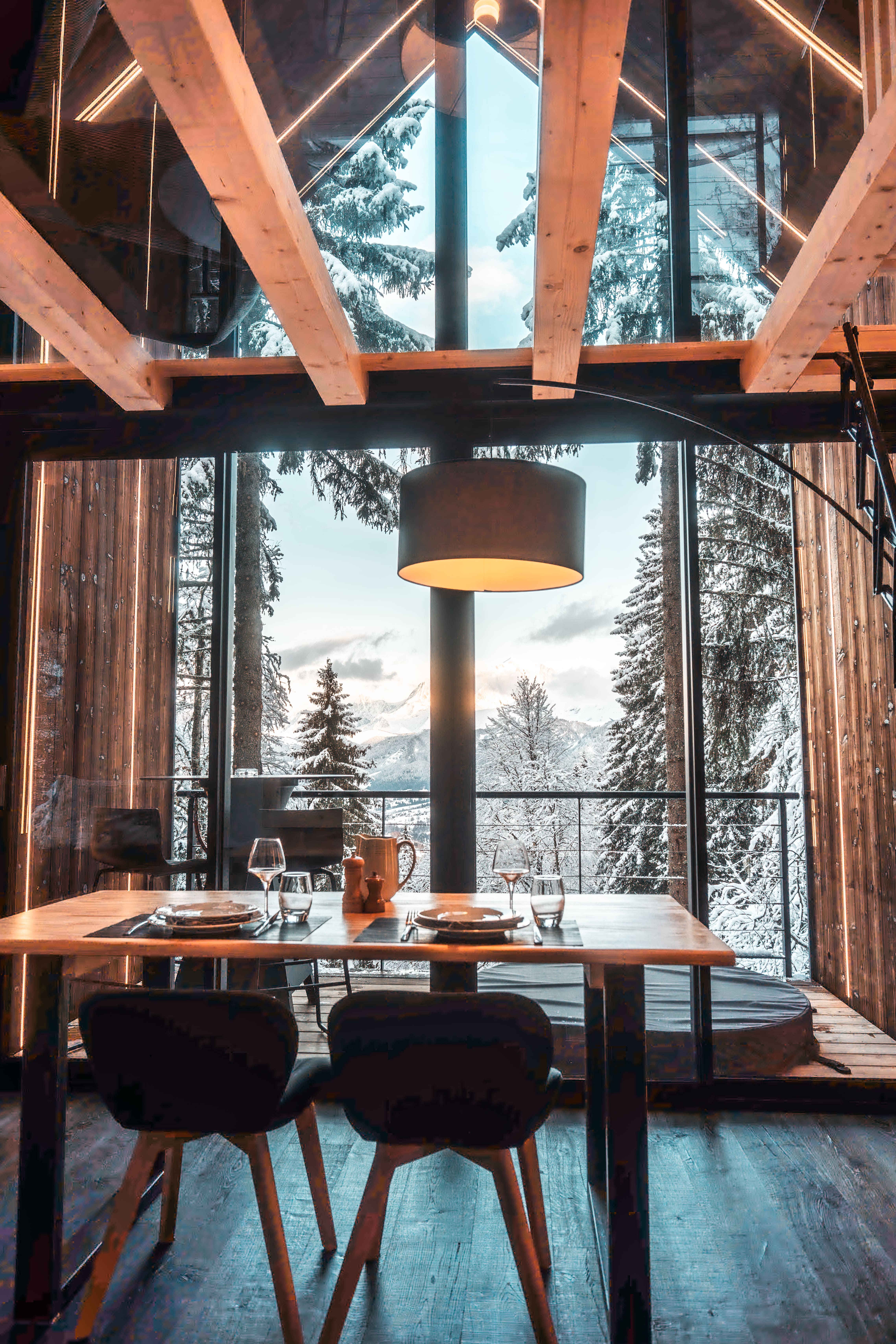 La Cabane Scandinave & SPA : une évasion en pleine nature à Saint Nicolas La Chapelle — vue depuis la terrasse