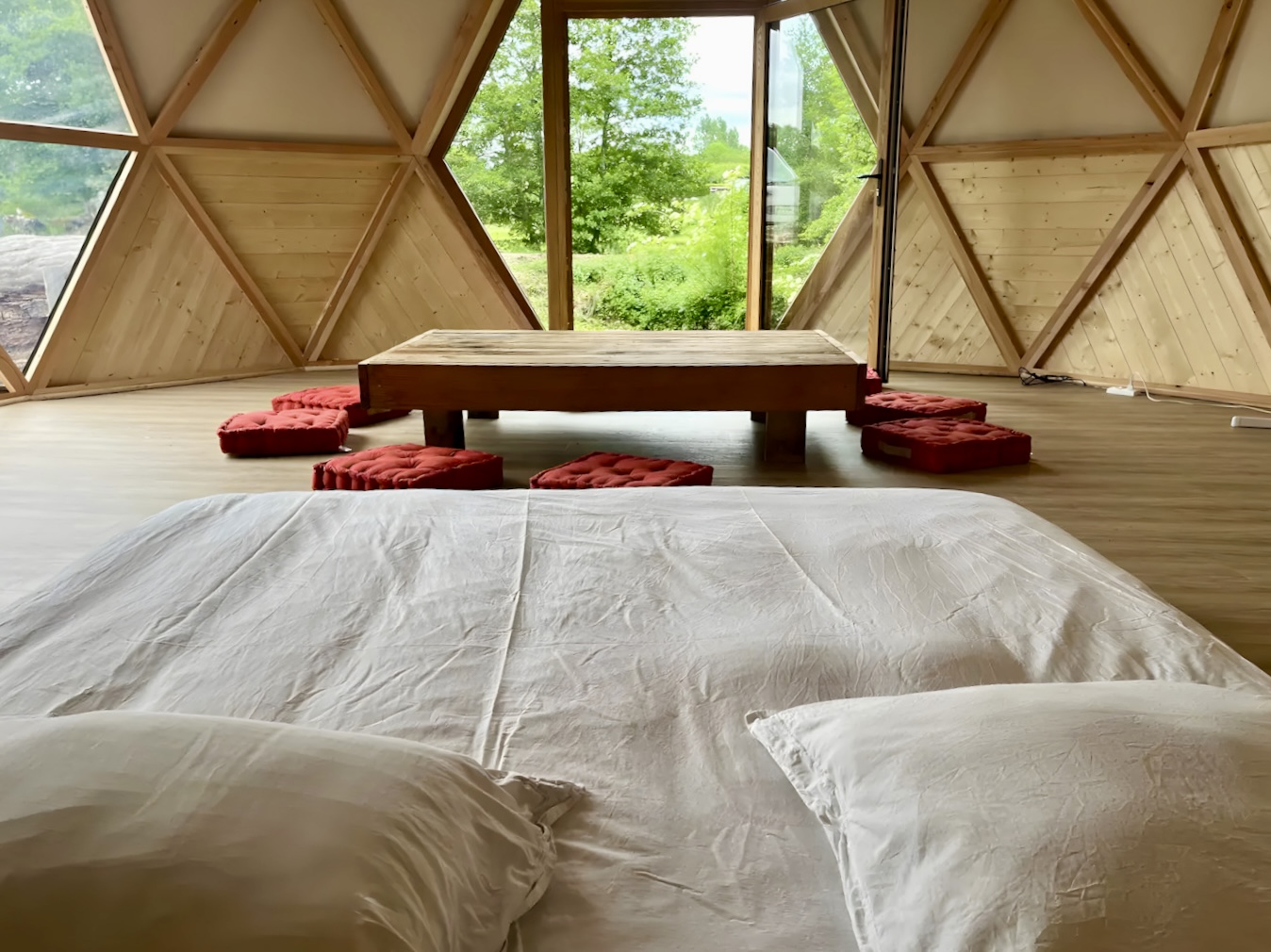 Un dôme glamping au bord d'un lac privé en Aquitaine à Sadirac — environnement naturel