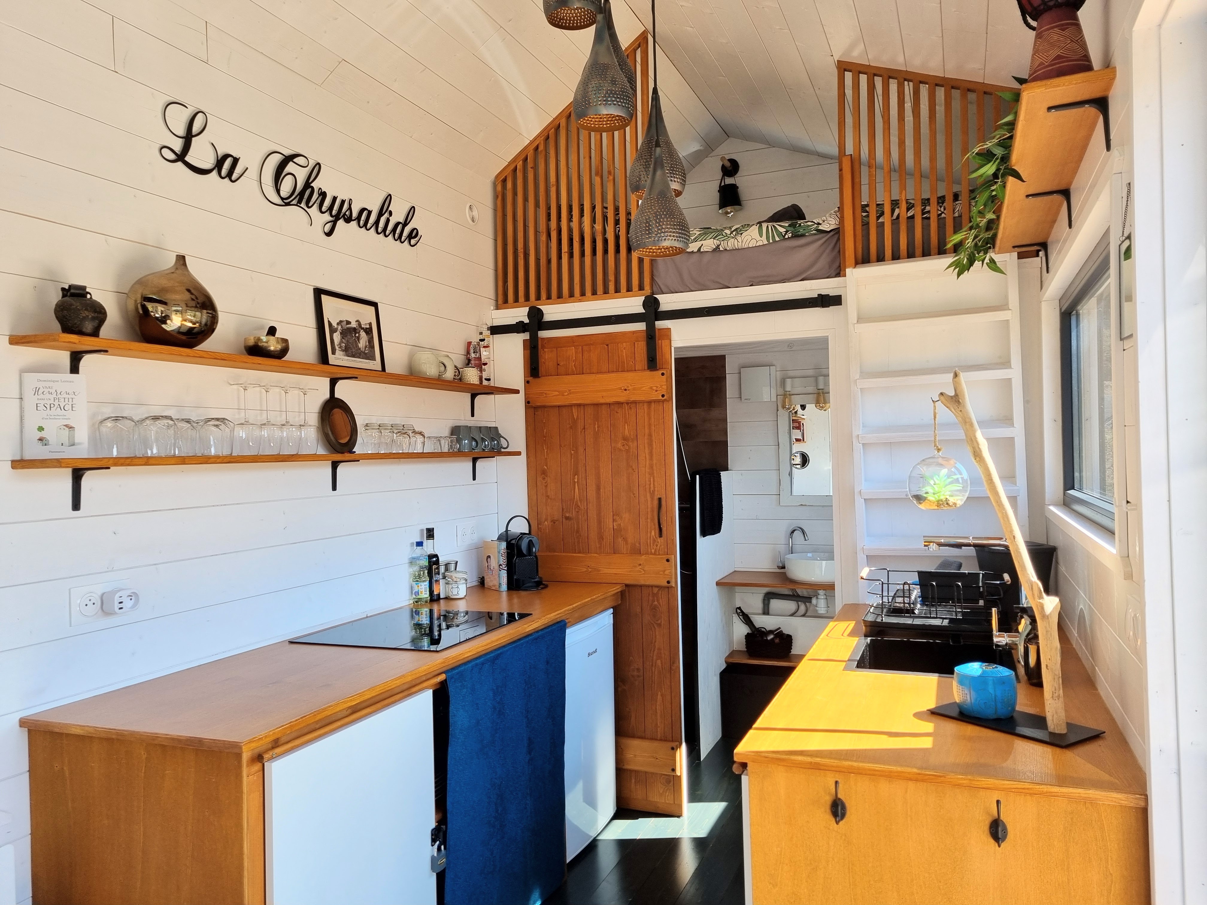 La Chrysalide — Tiny House avec vue panoramique à Vosges à Sapois — chambre