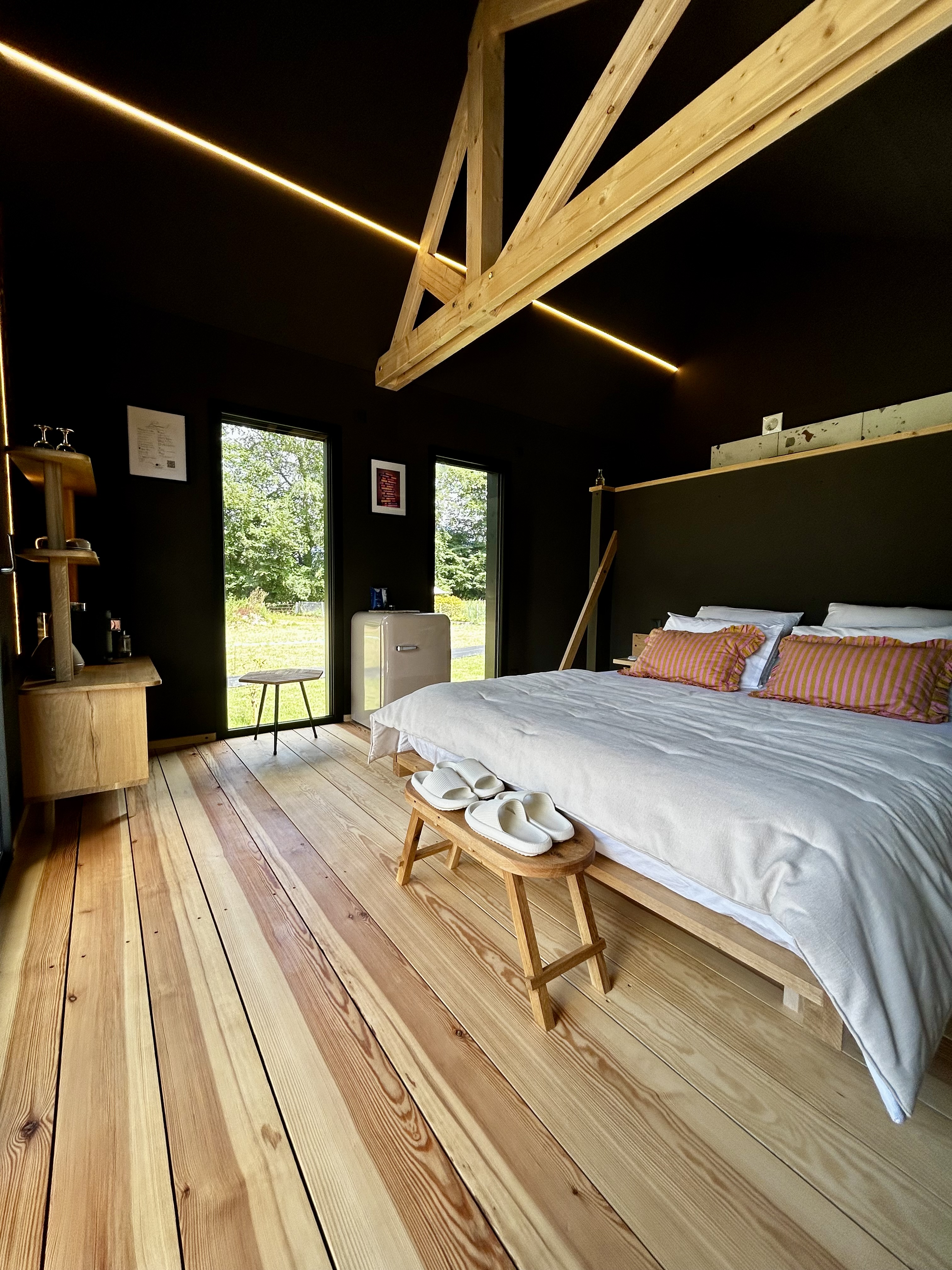 Le Chêne & Bain Nordique — Cabane avec spa à Seine-Maritime à Le Vert d'Orezza — chambre