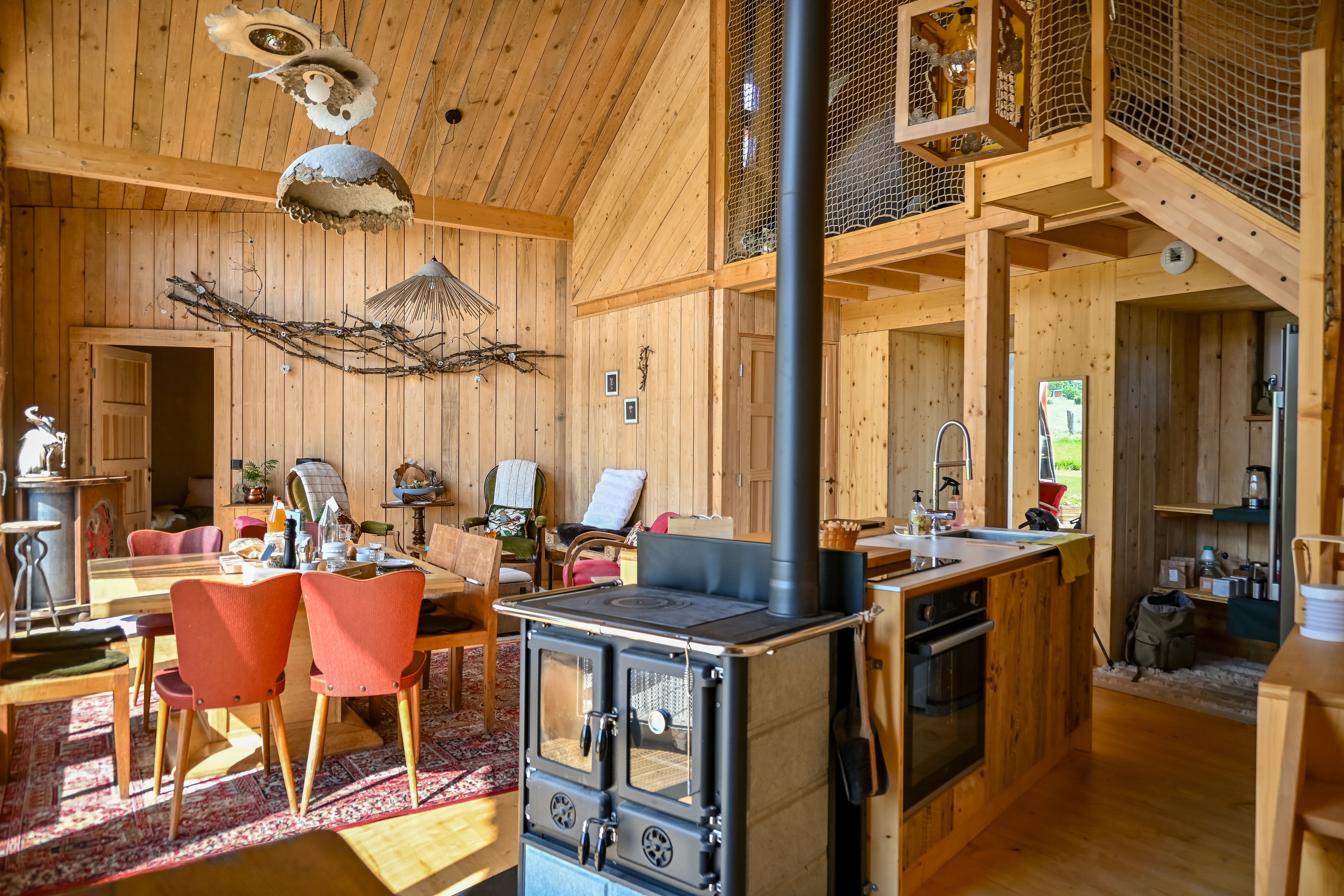 Parenthèse Élément Terre : Ecolodge en Alsace à Wattwiller — vue depuis la terrasse