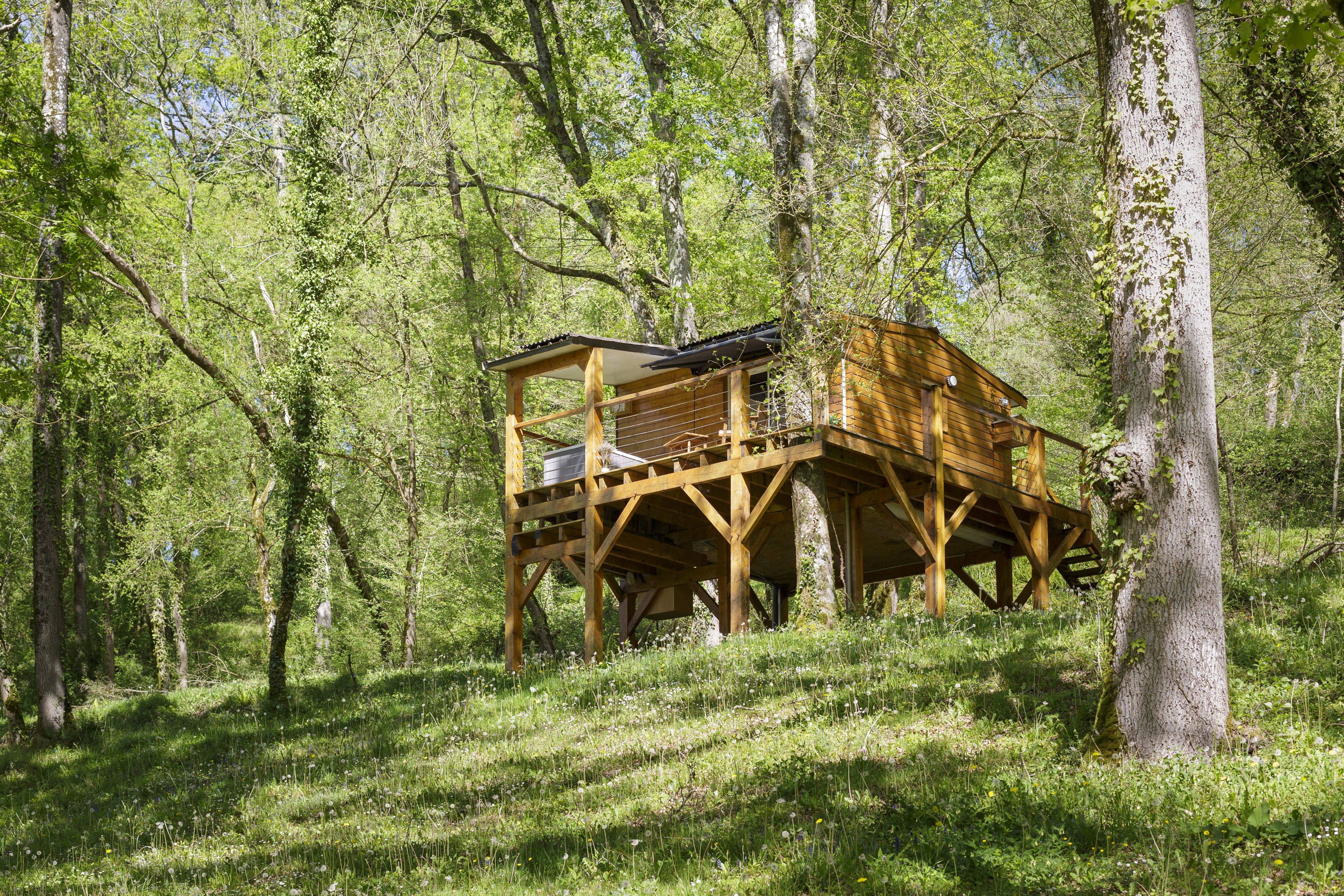 Évasion sensorielle dans la Cabane du Frêne avec spa privatif à Sévignacq — cuisine