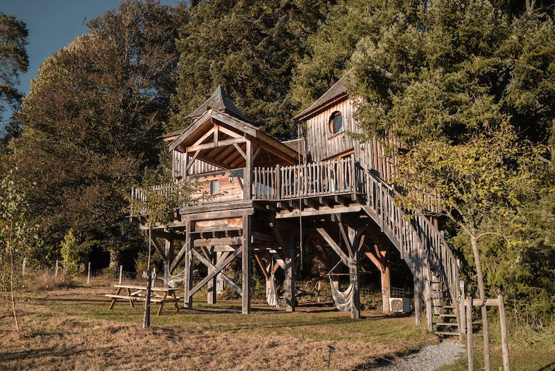 Castél de l'Arbre — Cabane dans les arbres à 4m en Creuse à Chavanat — salle de bain