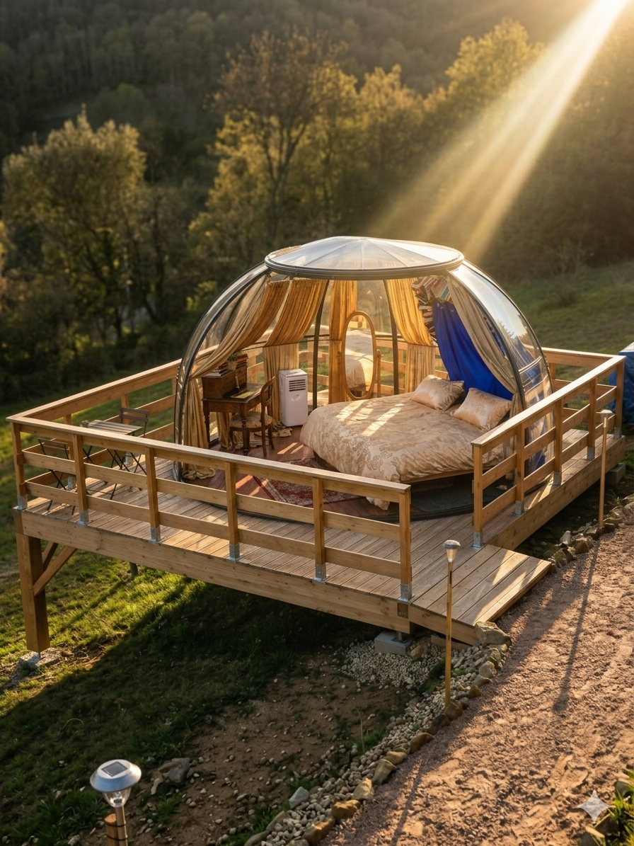 CHAMBRE DU SECRET — Bulle féérique avec spa à Rhône à Quincié-en-Beaujolais — chambre