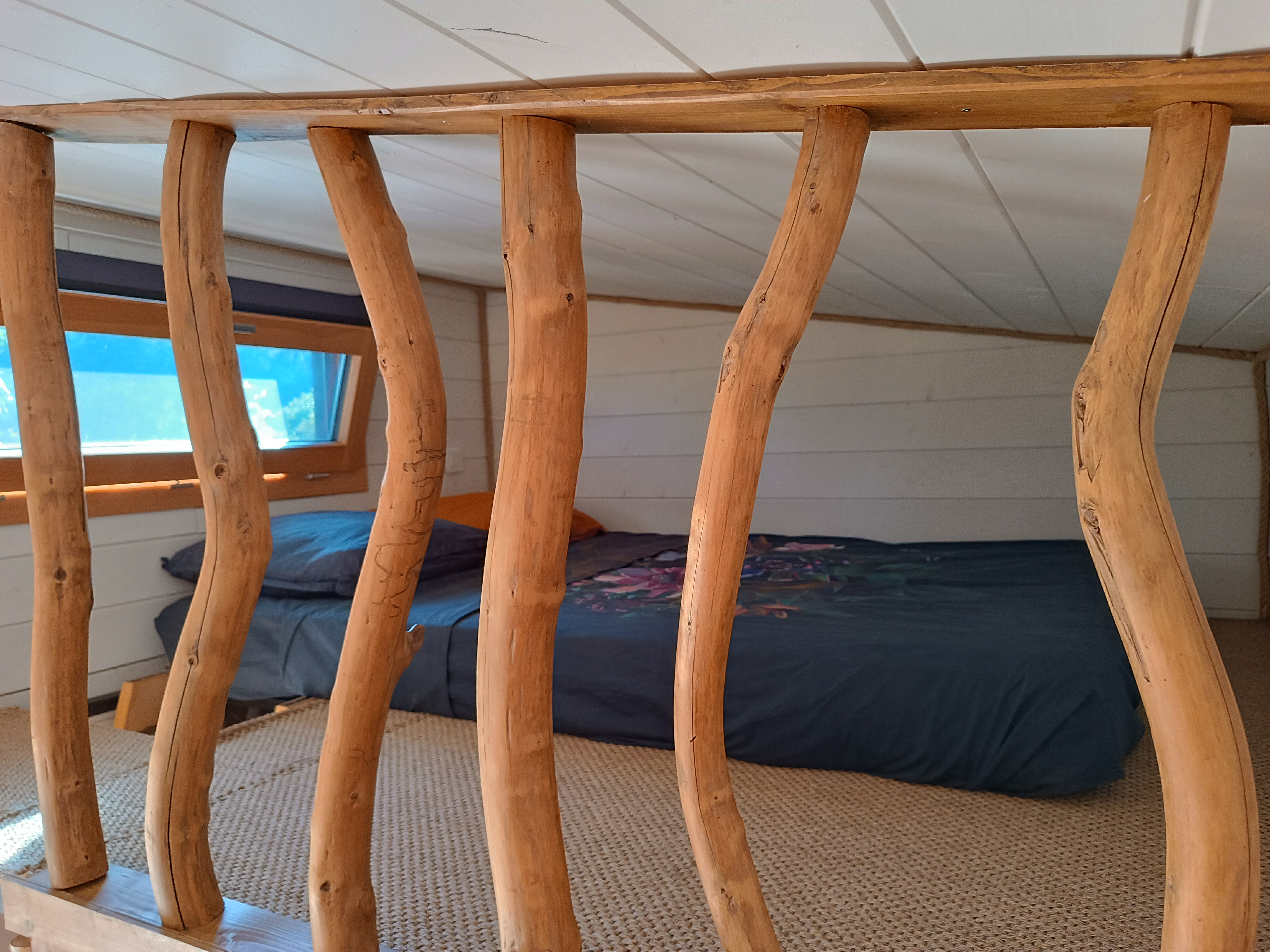 Tiny house moderne avec terrasse en Rhône-Alpes à Ambierle — vue depuis la terrasse