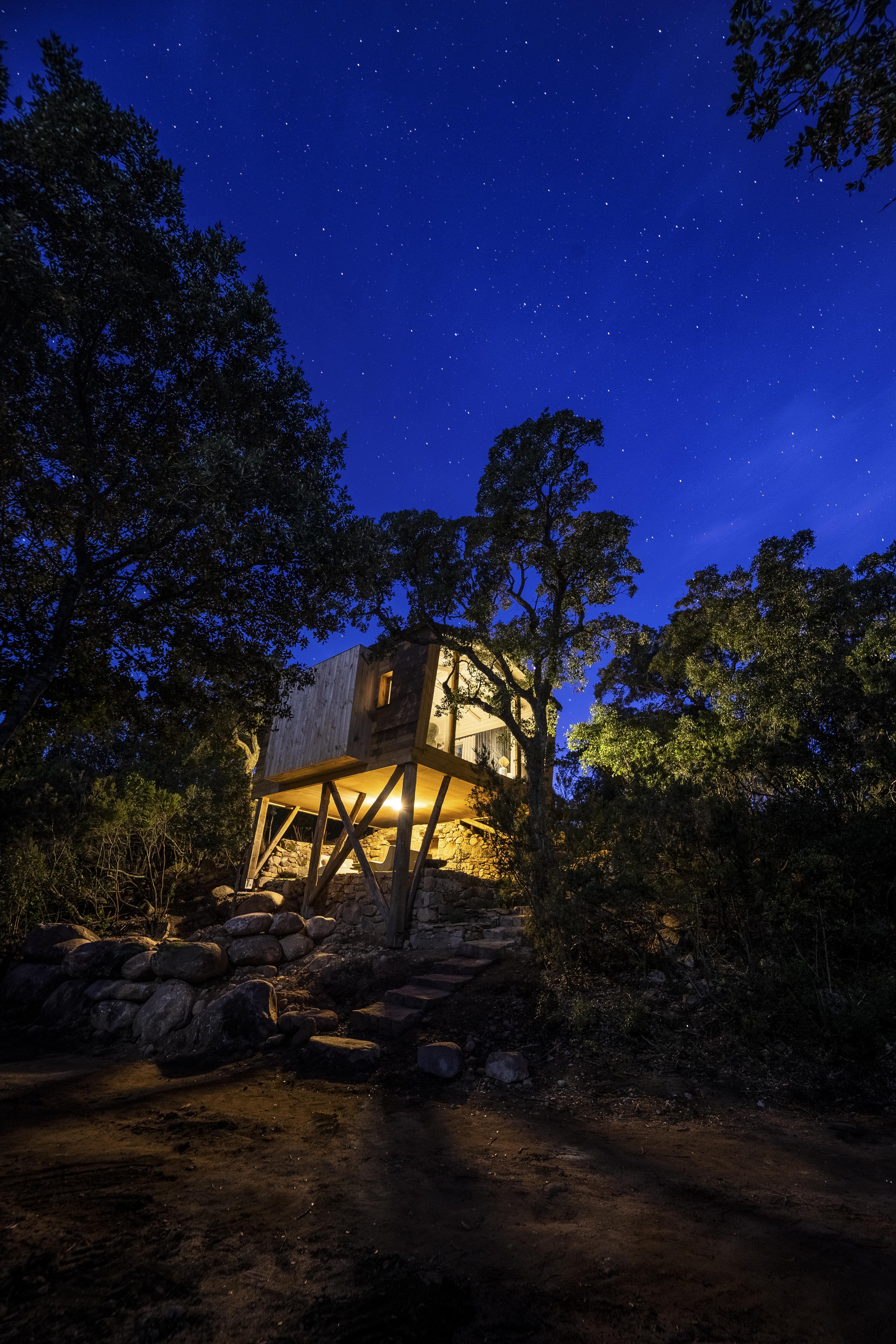 Aquilae, Cabane Casanghjulina — Cabane dans les arbres avec spa en Corse-du-Sud — Cabane dans les arbres à Ajaccio