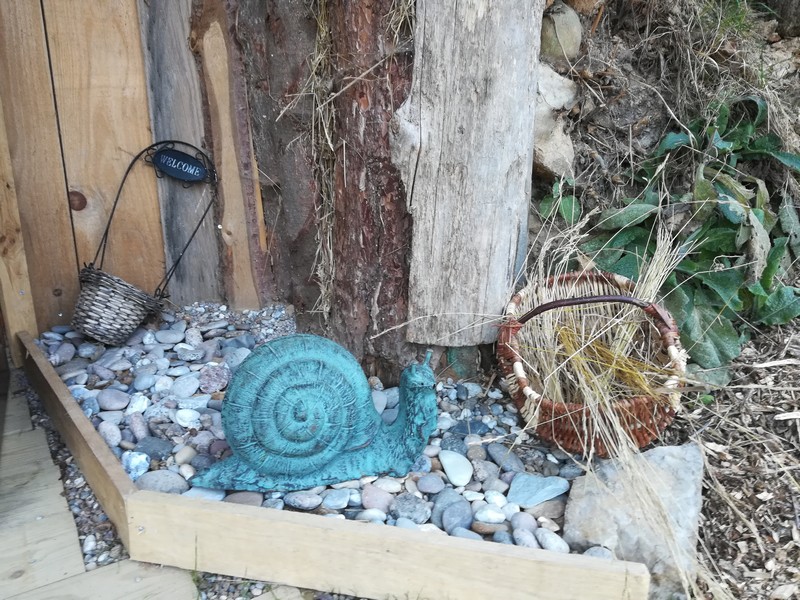La Tanière de l'Escargot : une cabane végétalisée en pleine nature à Fermanville — vue depuis la terrasse