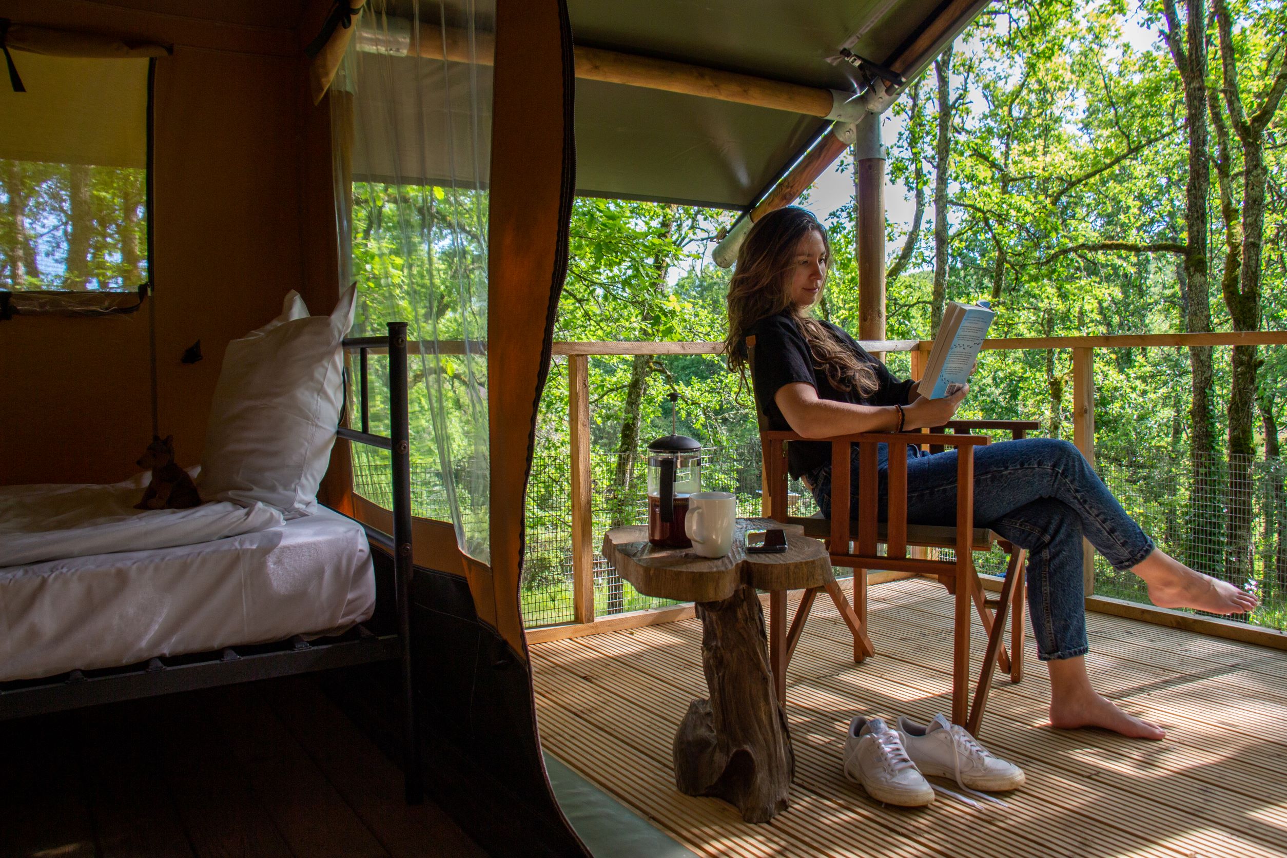 Maasai Mara — Tente luxueuse avec spa à Tarn-et-Garonne à Varen — salle de bain