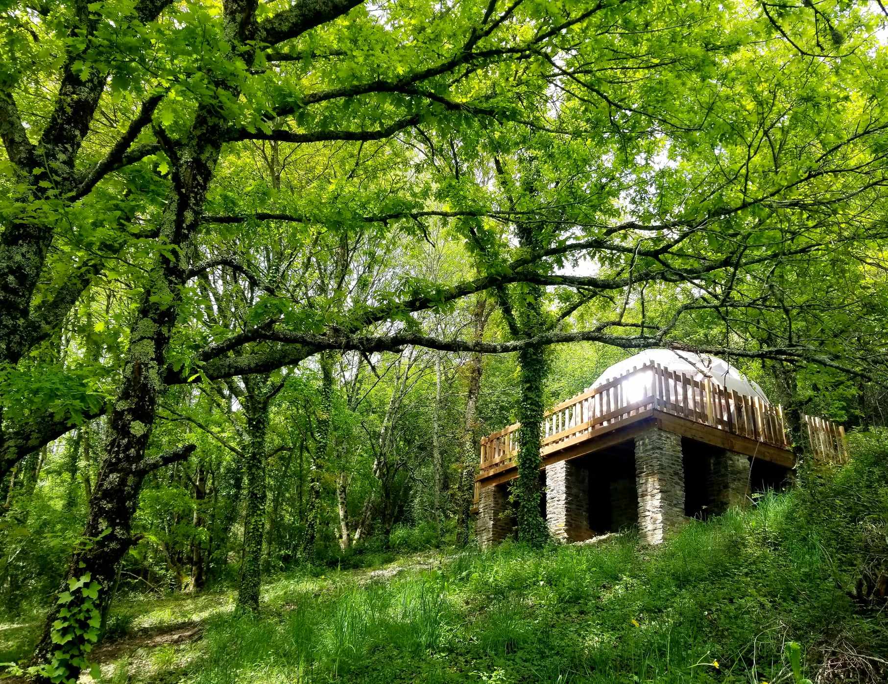 Dôme perché sur pilotis — Dôme avec spa à Aveyron à Baraqueville — salle de bain