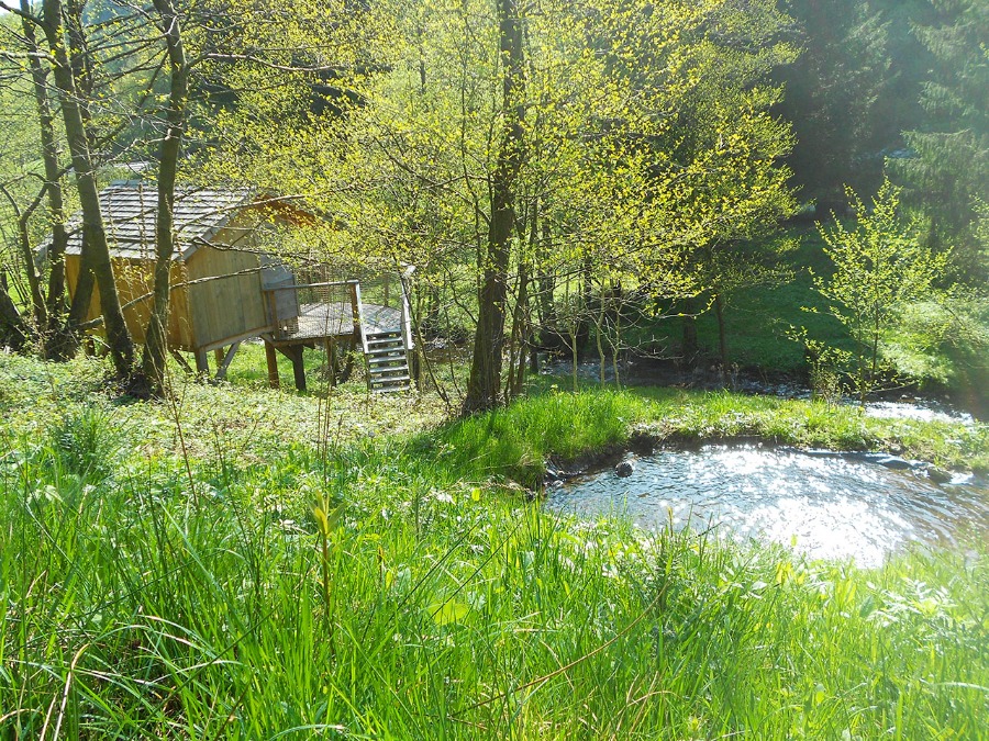 La cabane l'Ile aux Pêcheurs : une échappée en hauteur à Grandfontaine — vue intérieure