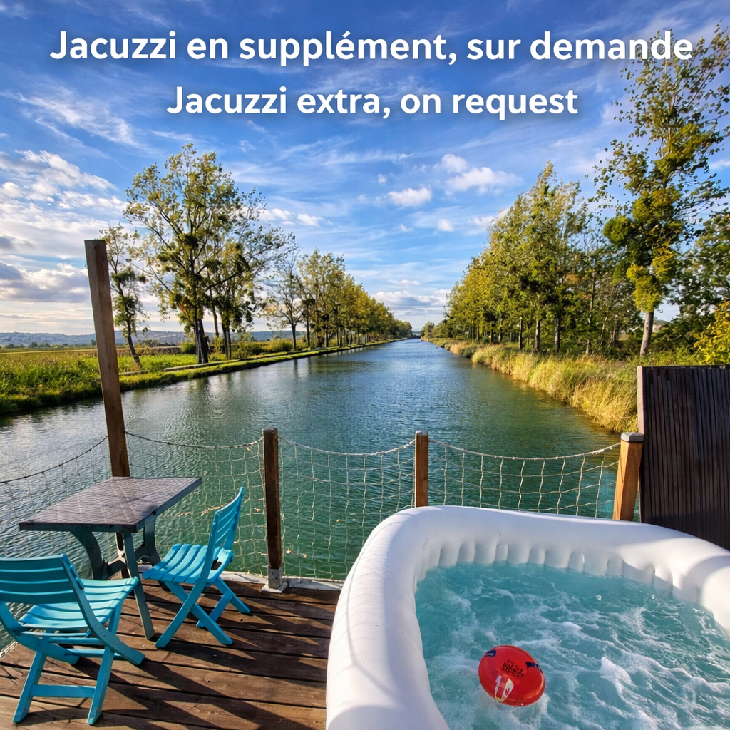 Le Cottage Flottant Insolite — Maison flottante avec jacuzzi à Côte-d'Or à Dijon — environnement naturel